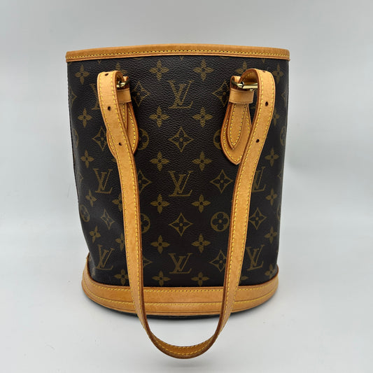 Louis Vuitton Classic Leather Bucket Tote Bag [Used]