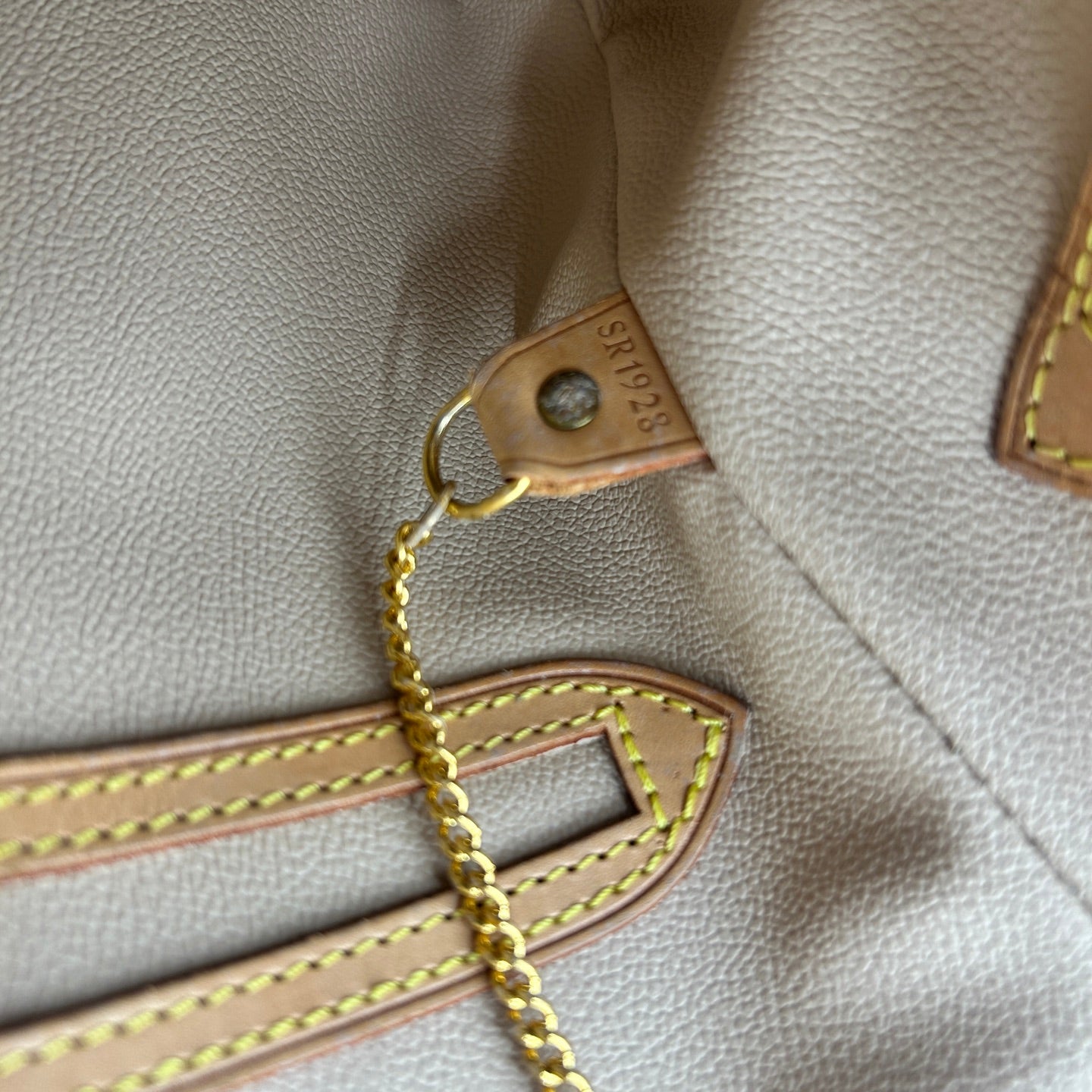 Louis Vuitton Classic Leather Bucket Tote Bag [Used]
