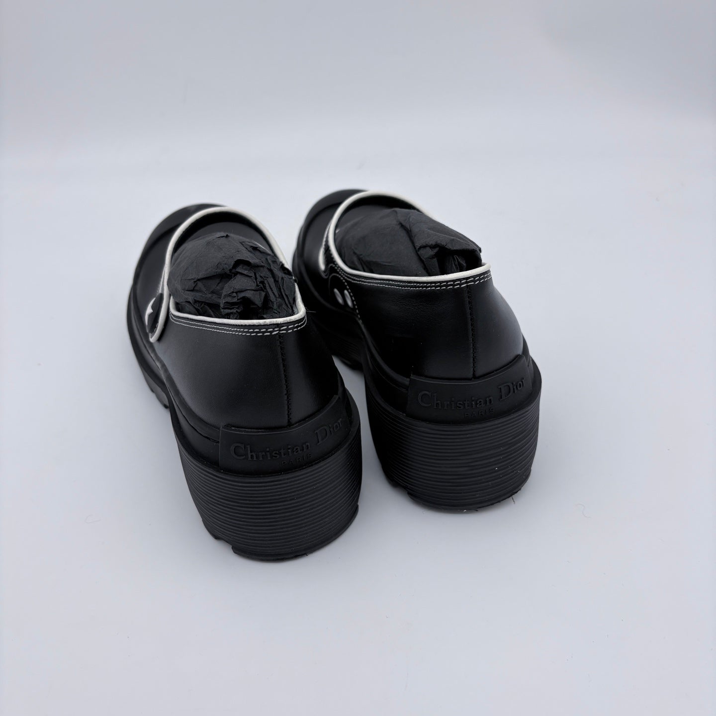 Dior 2022S Black & White Mary Jane Flats Shoes [Used]