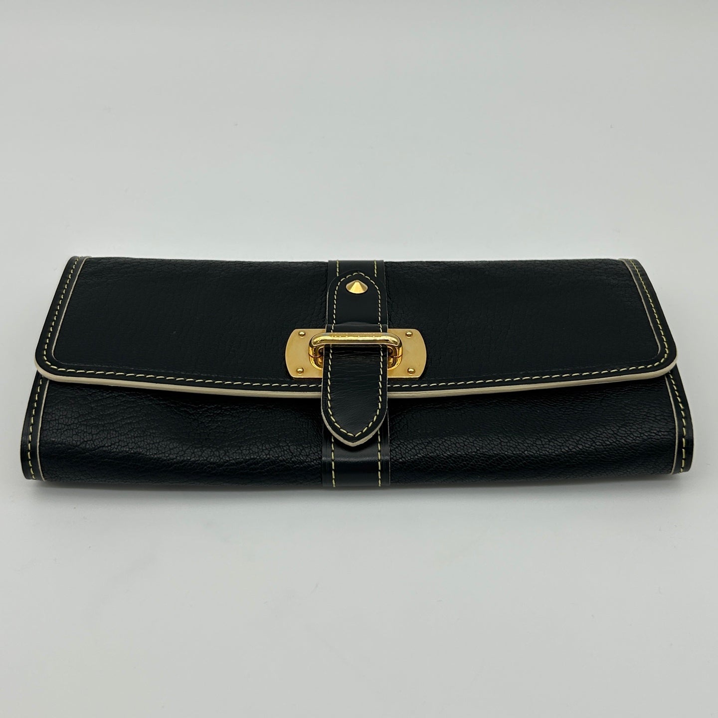 Louis Vuitton Black & Gold Le Favori Suhali Leather Wallet [Used]