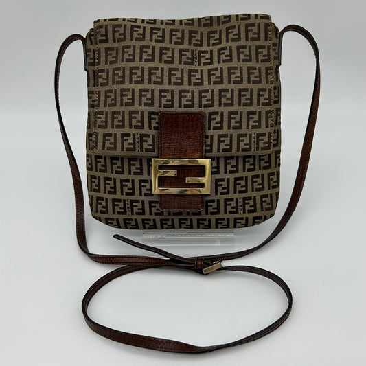Fendi Brown Monogram Square Flap Crossbody Bag [Used]