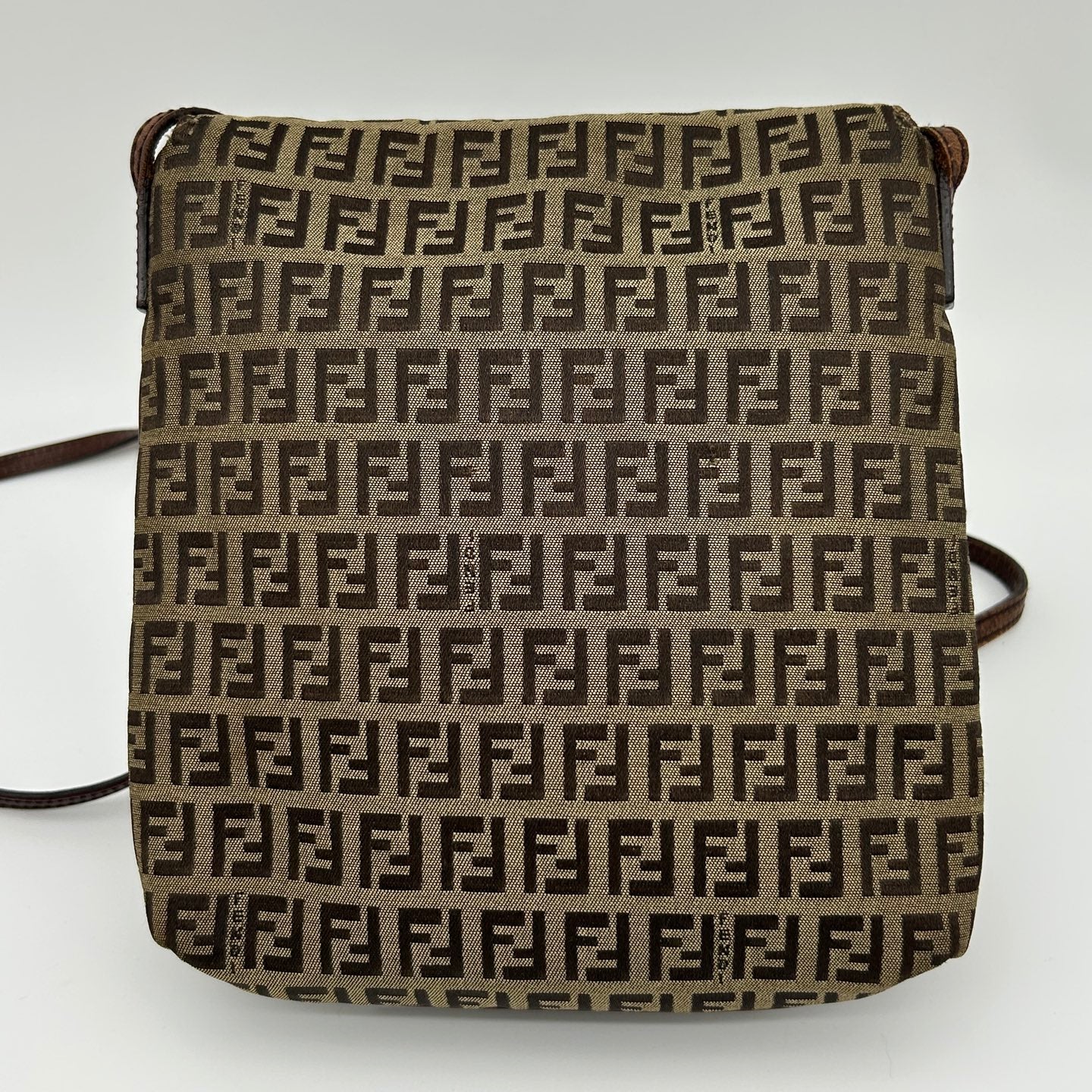 Fendi Brown Monogram Square Flap Crossbody Bag [Used]