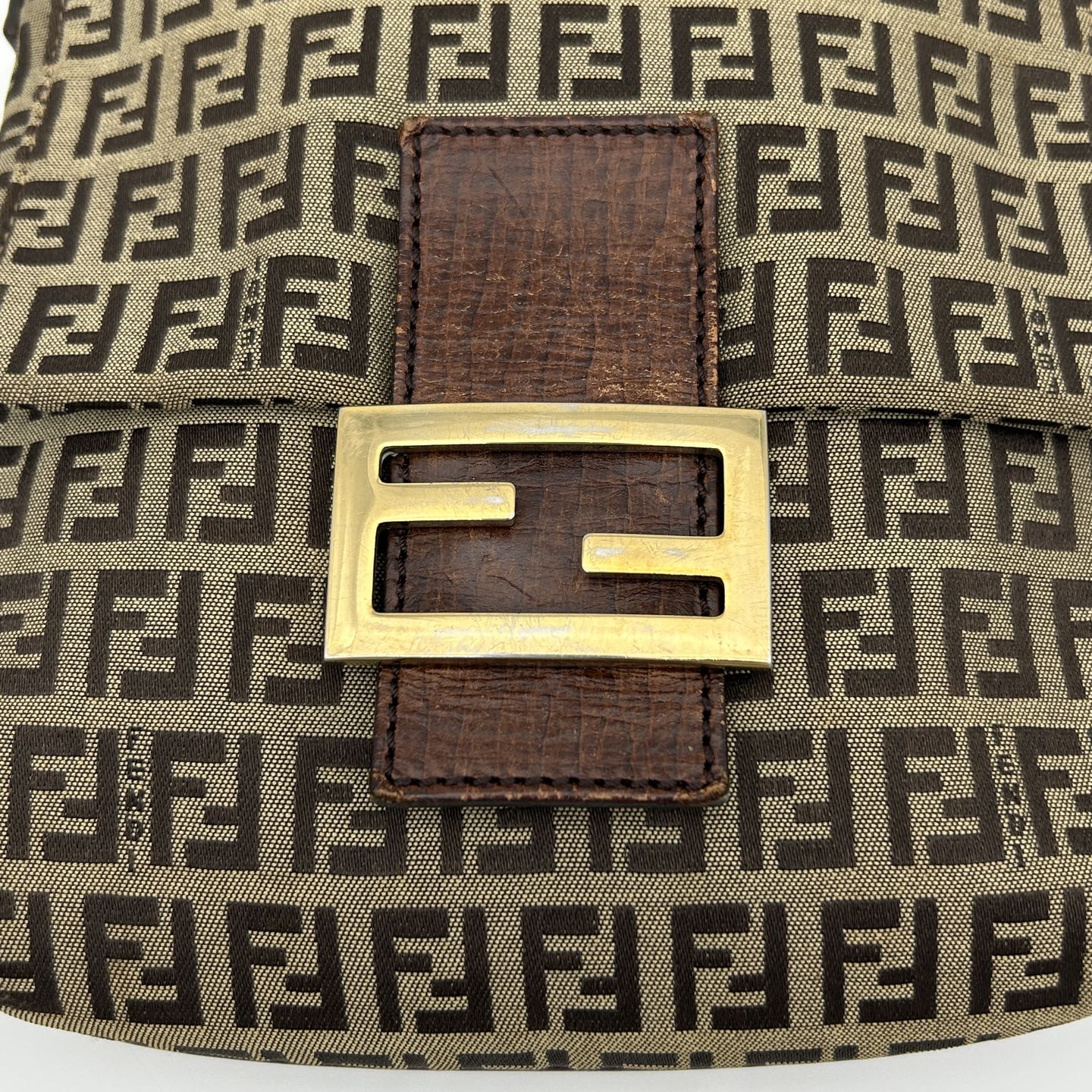 Fendi Brown Monogram Square Flap Crossbody Bag [Used]
