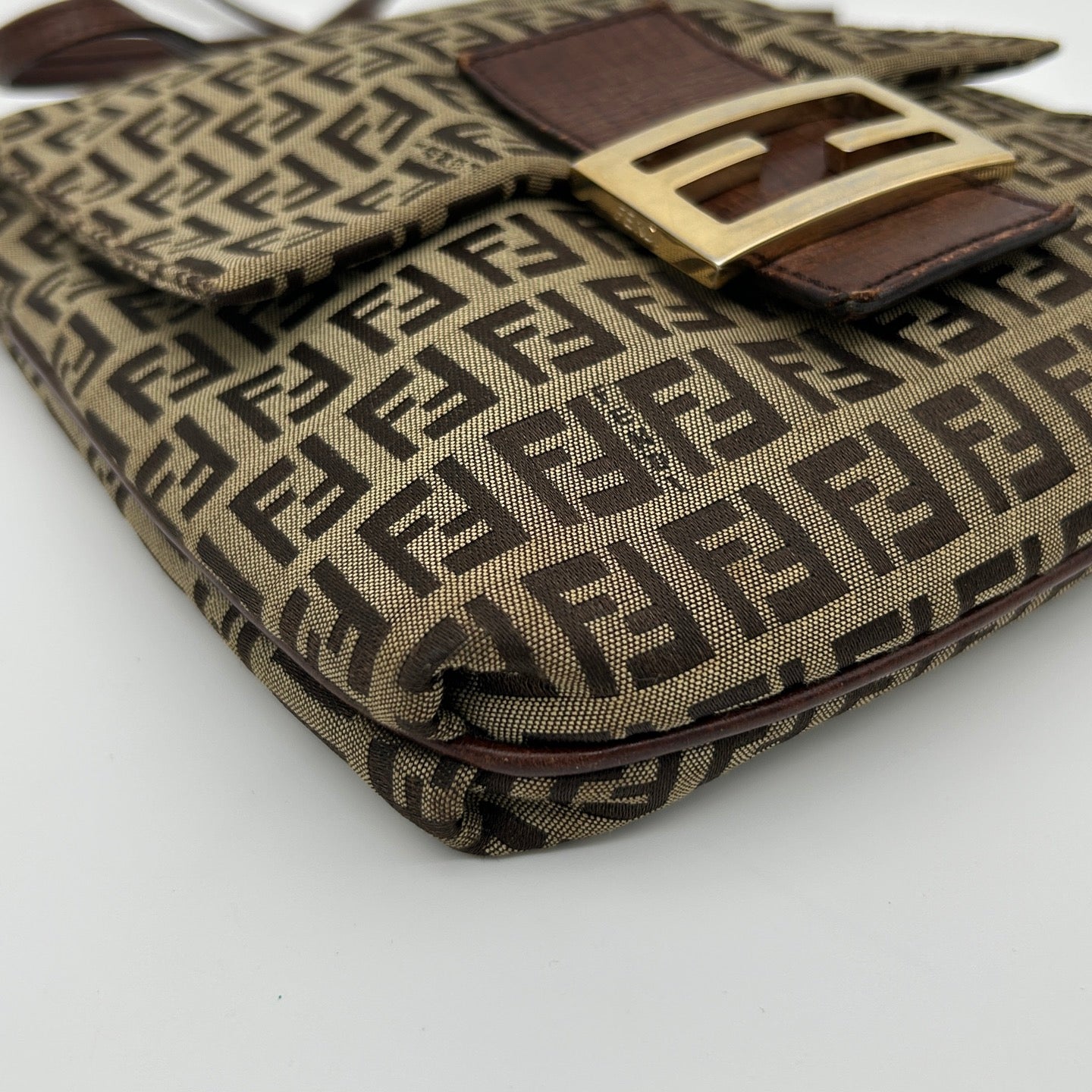 Fendi Brown Monogram Square Flap Crossbody Bag [Used]