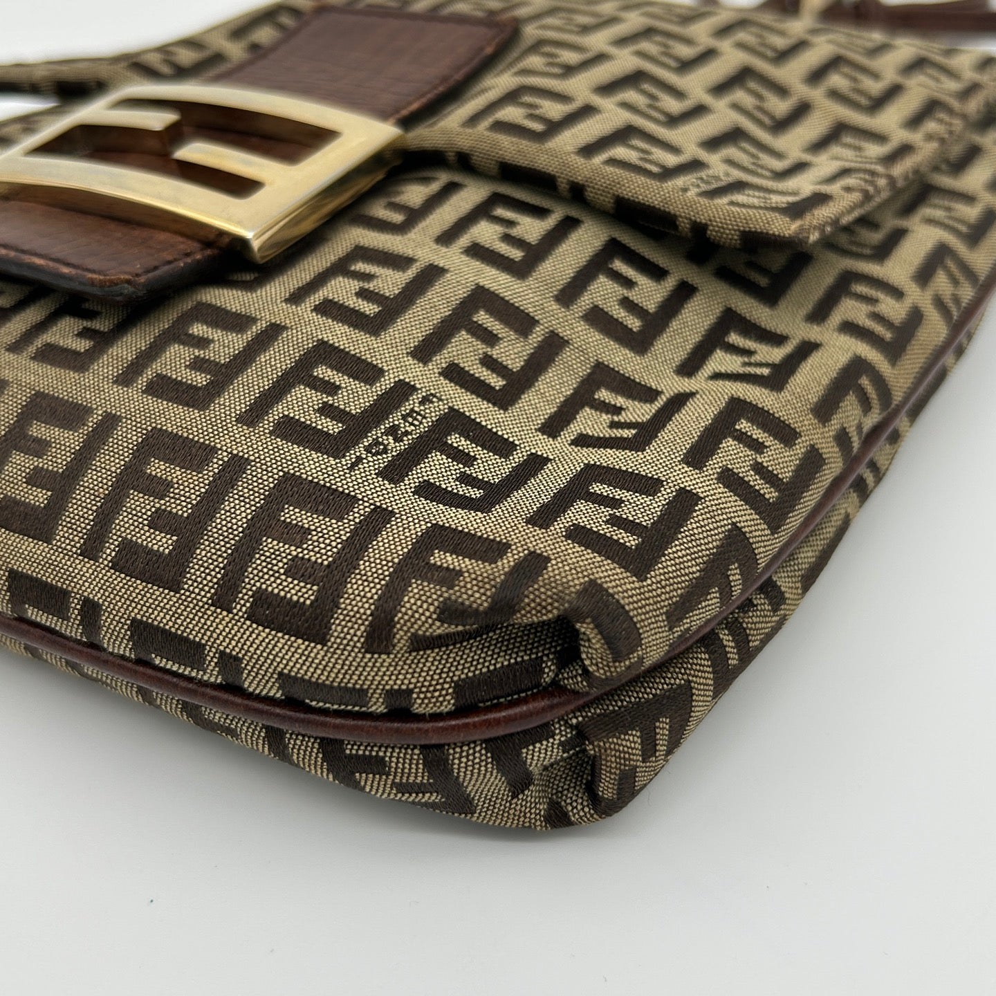 Fendi Brown Monogram Square Flap Crossbody Bag [Used]