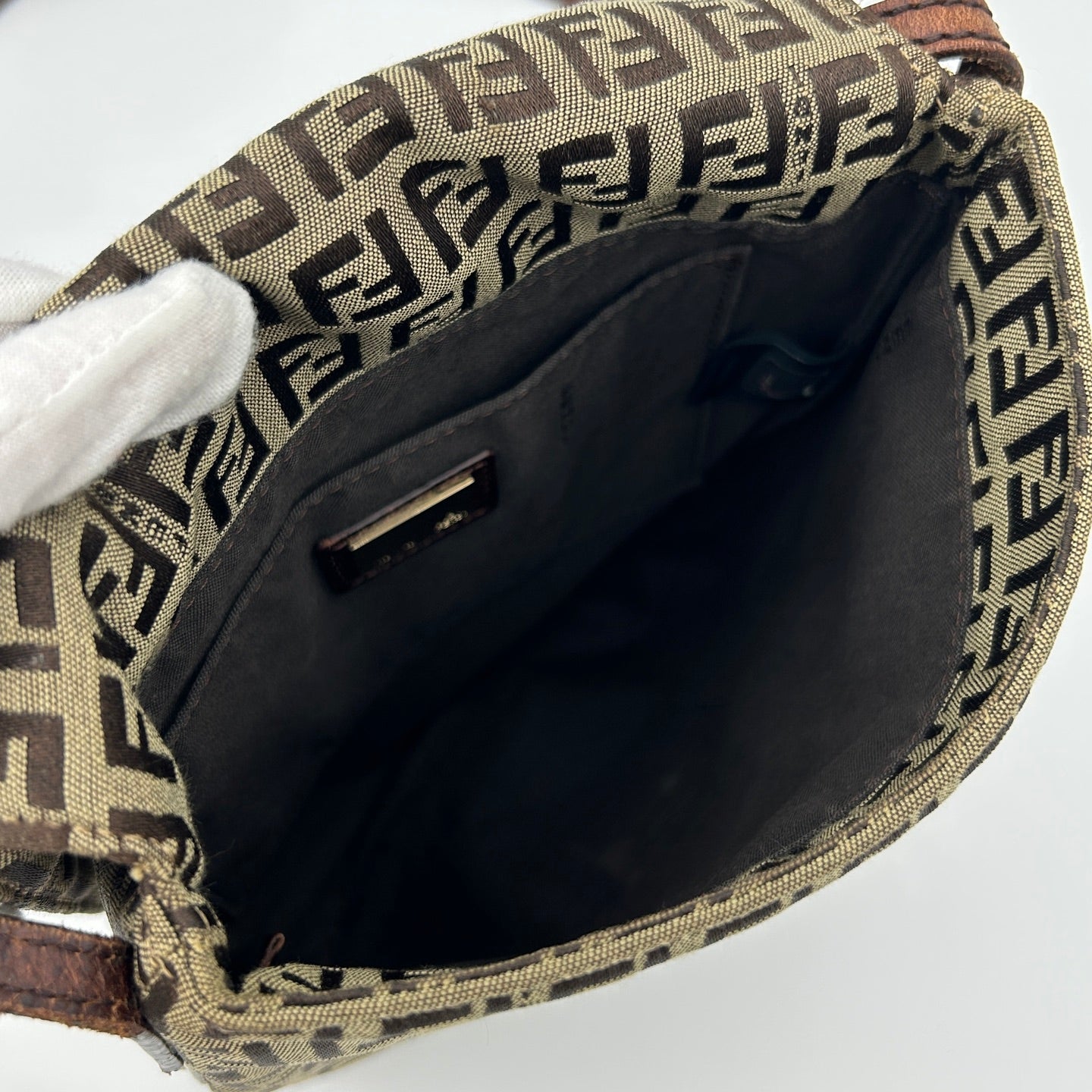 Fendi Brown Monogram Square Flap Crossbody Bag [Used]