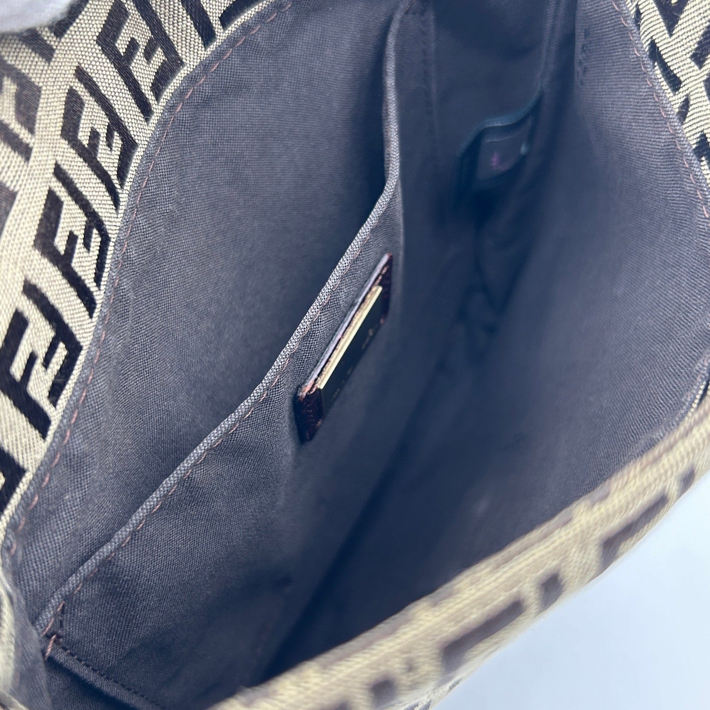 Fendi Brown Monogram Square Flap Crossbody Bag [Used]