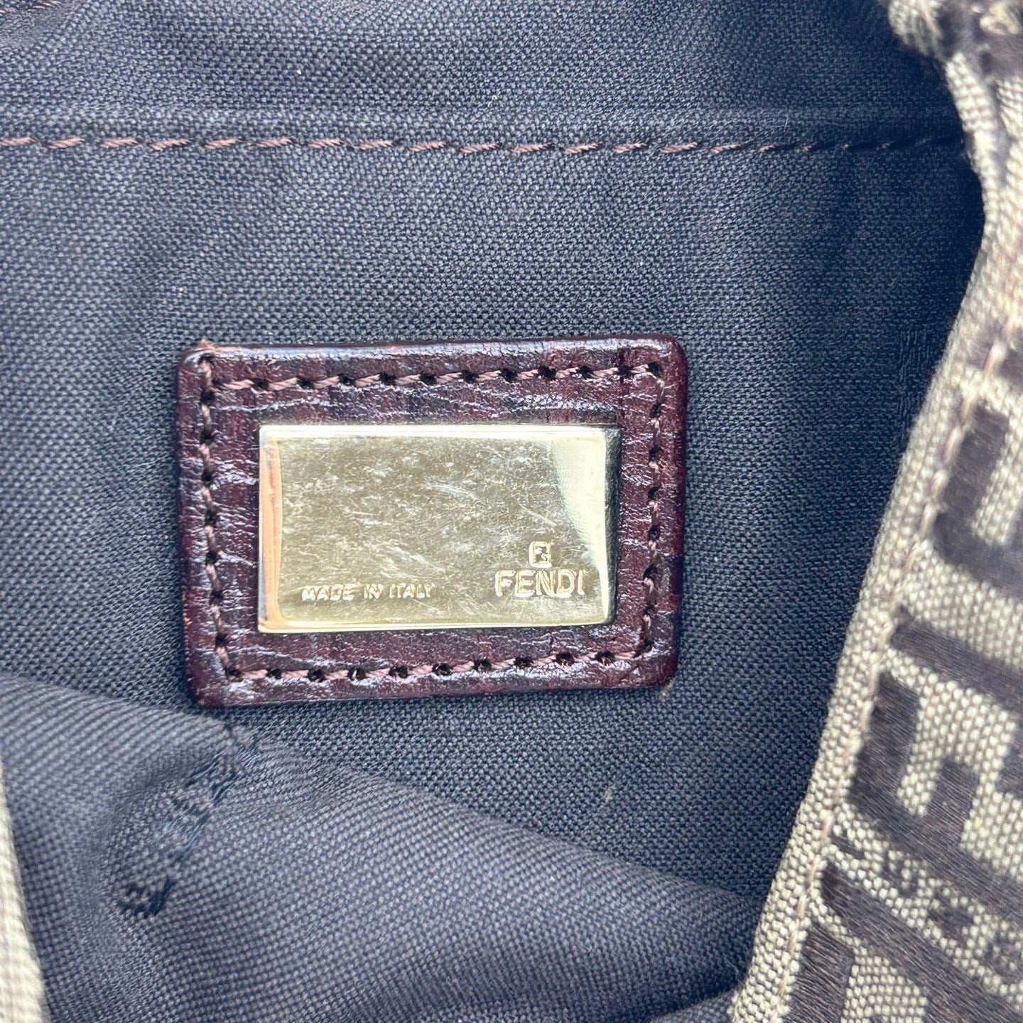 Fendi Brown Monogram Square Flap Crossbody Bag [Used]