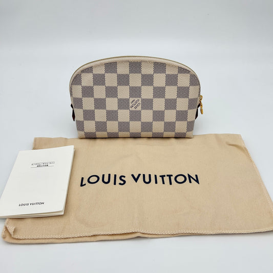 Louis Vuitton White Damier Canvas Clutch Pouch [Used]