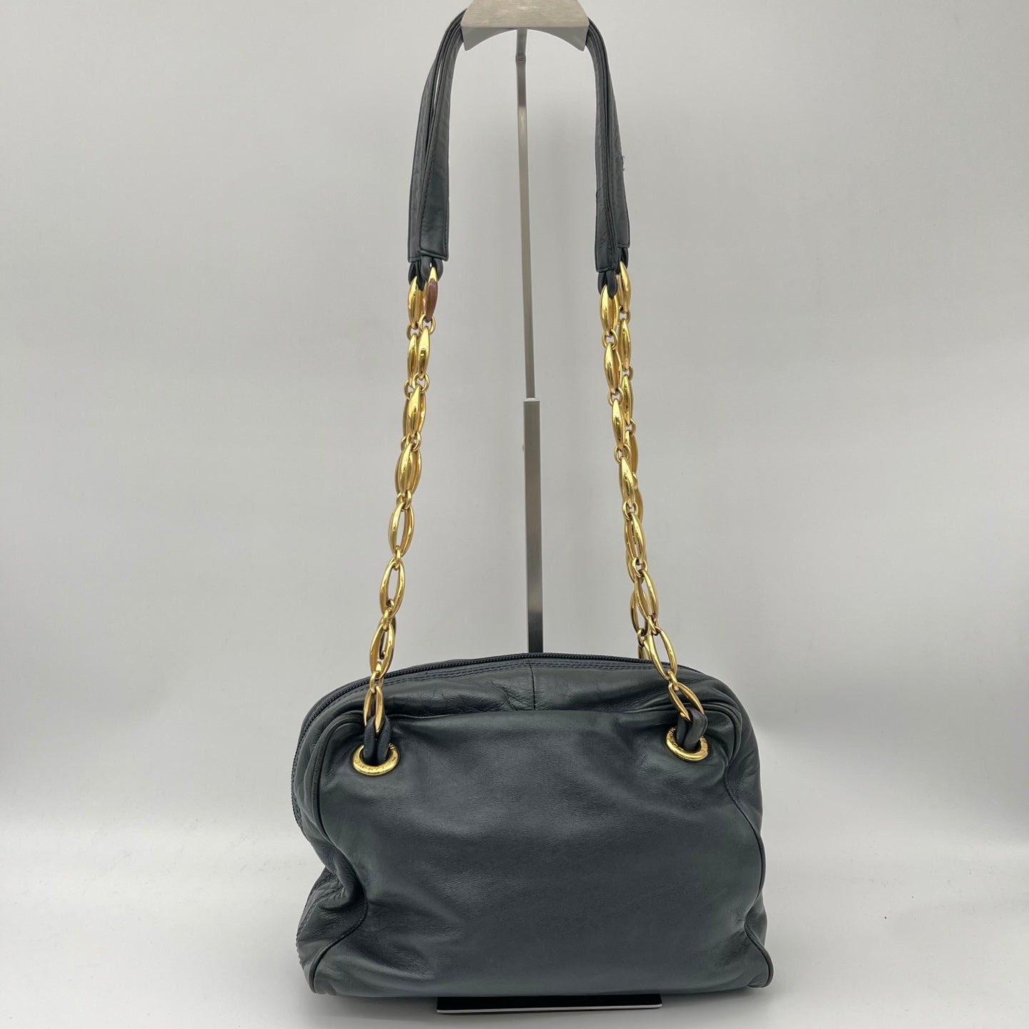 Loewe Black-Green Soft Lambskin Chain Square Bag [Used]