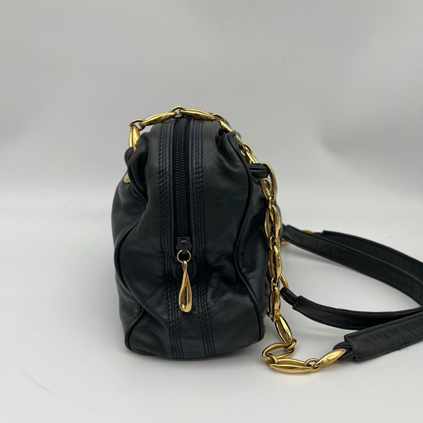 Loewe Black-Green Soft Lambskin Chain Square Bag [Used]