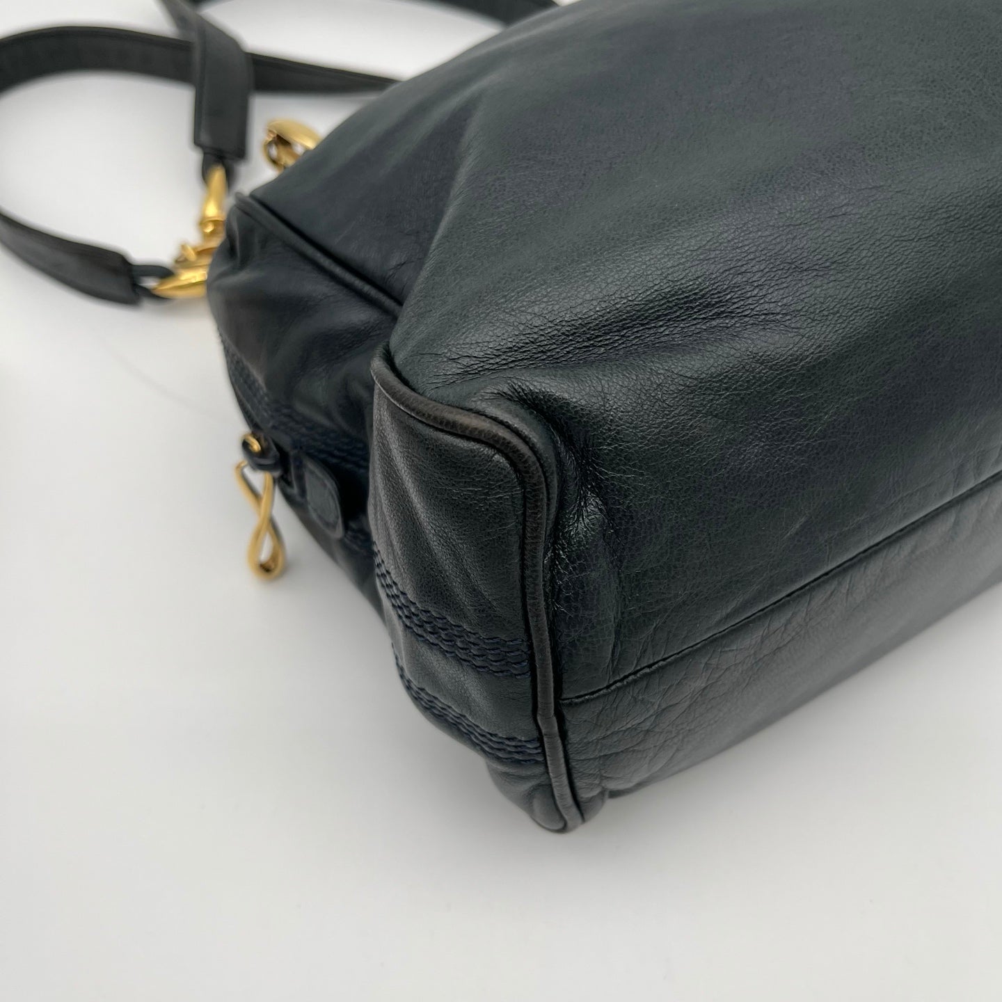 Loewe Black-Green Soft Lambskin Chain Square Bag [Used]