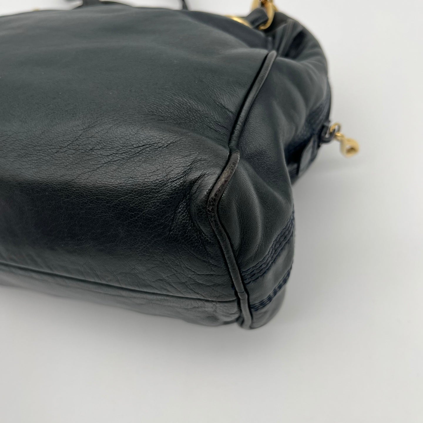 Loewe Black-Green Soft Lambskin Chain Square Bag [Used]