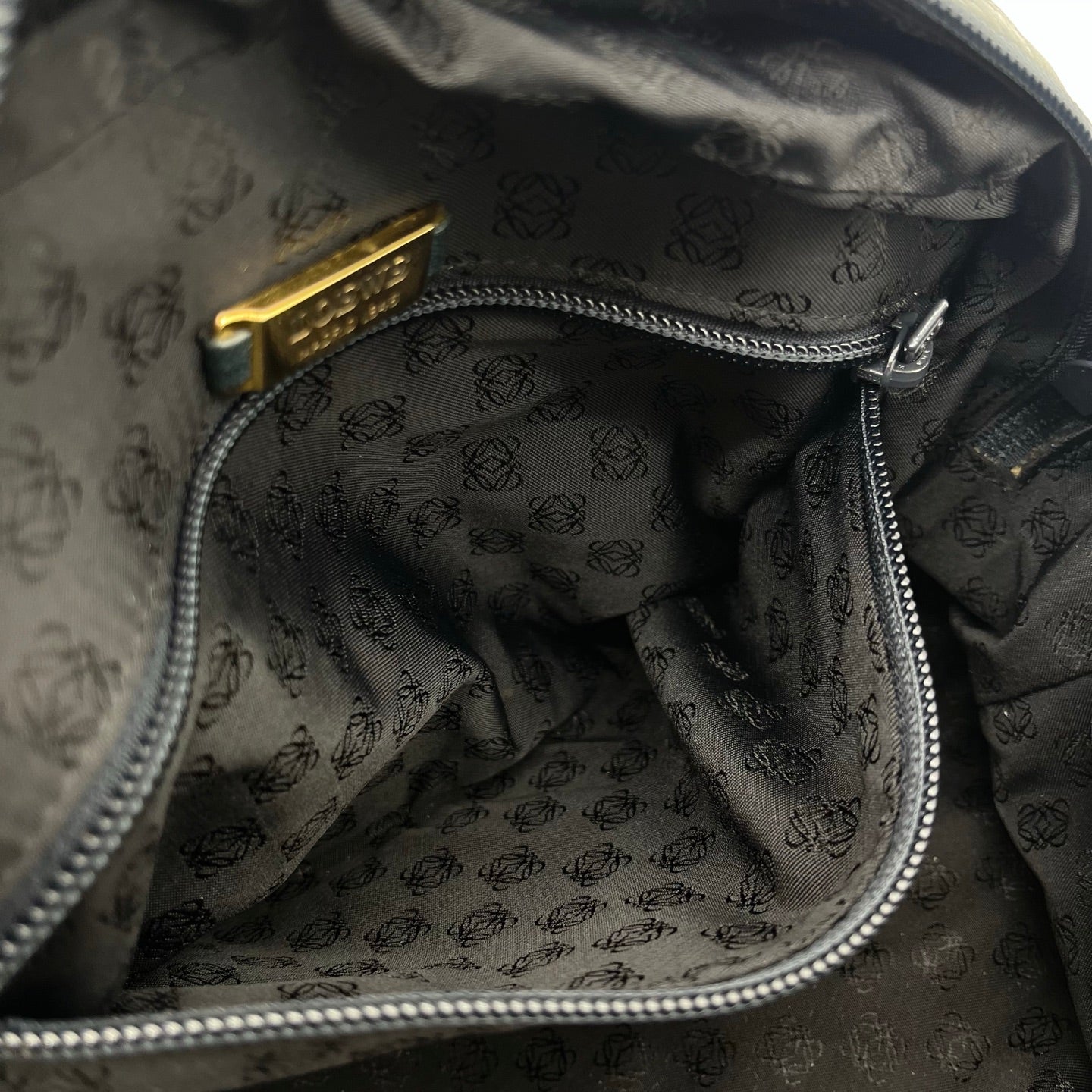 Loewe Black-Green Soft Lambskin Chain Square Bag [Used]