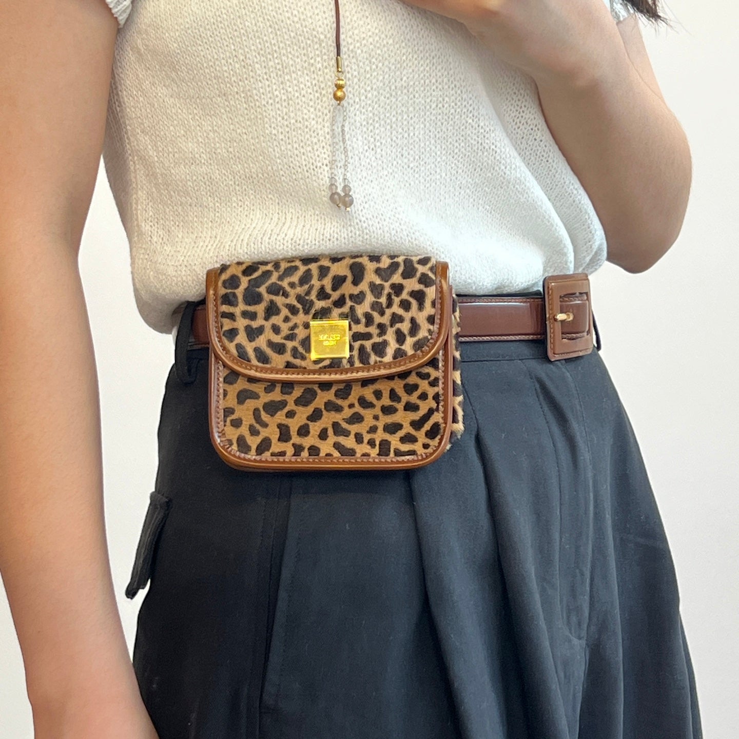 Celine Mini Leopard Fur Waist Bag [Used]
