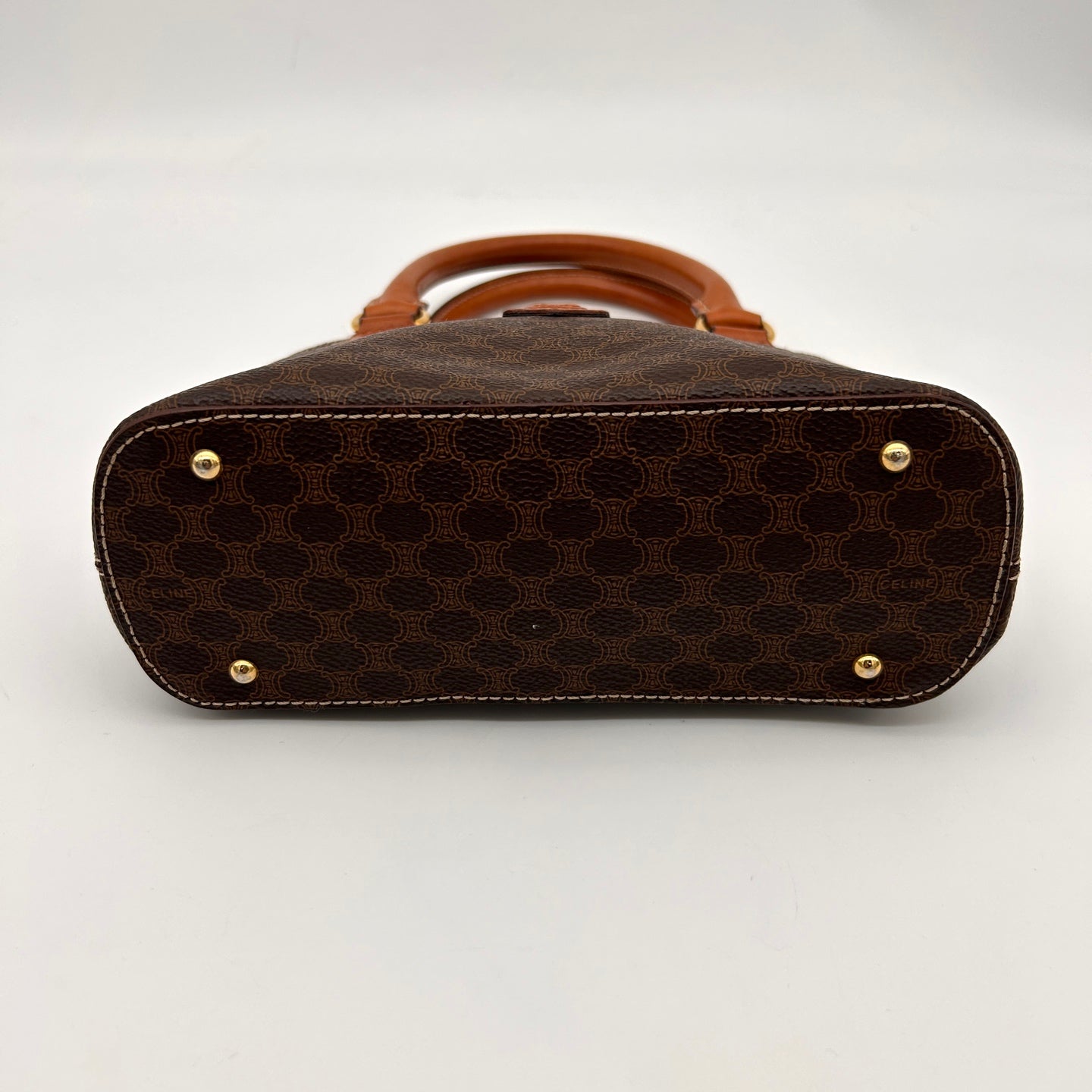 Celine Small Brown Macadam Shell Handbag [Used]