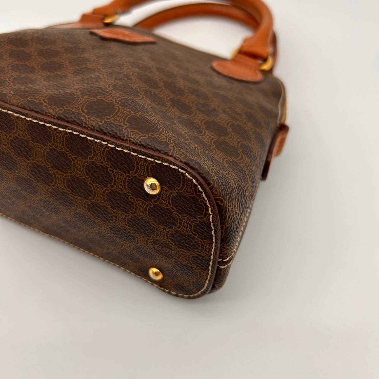 Celine Small Brown Macadam Shell Handbag [Used]