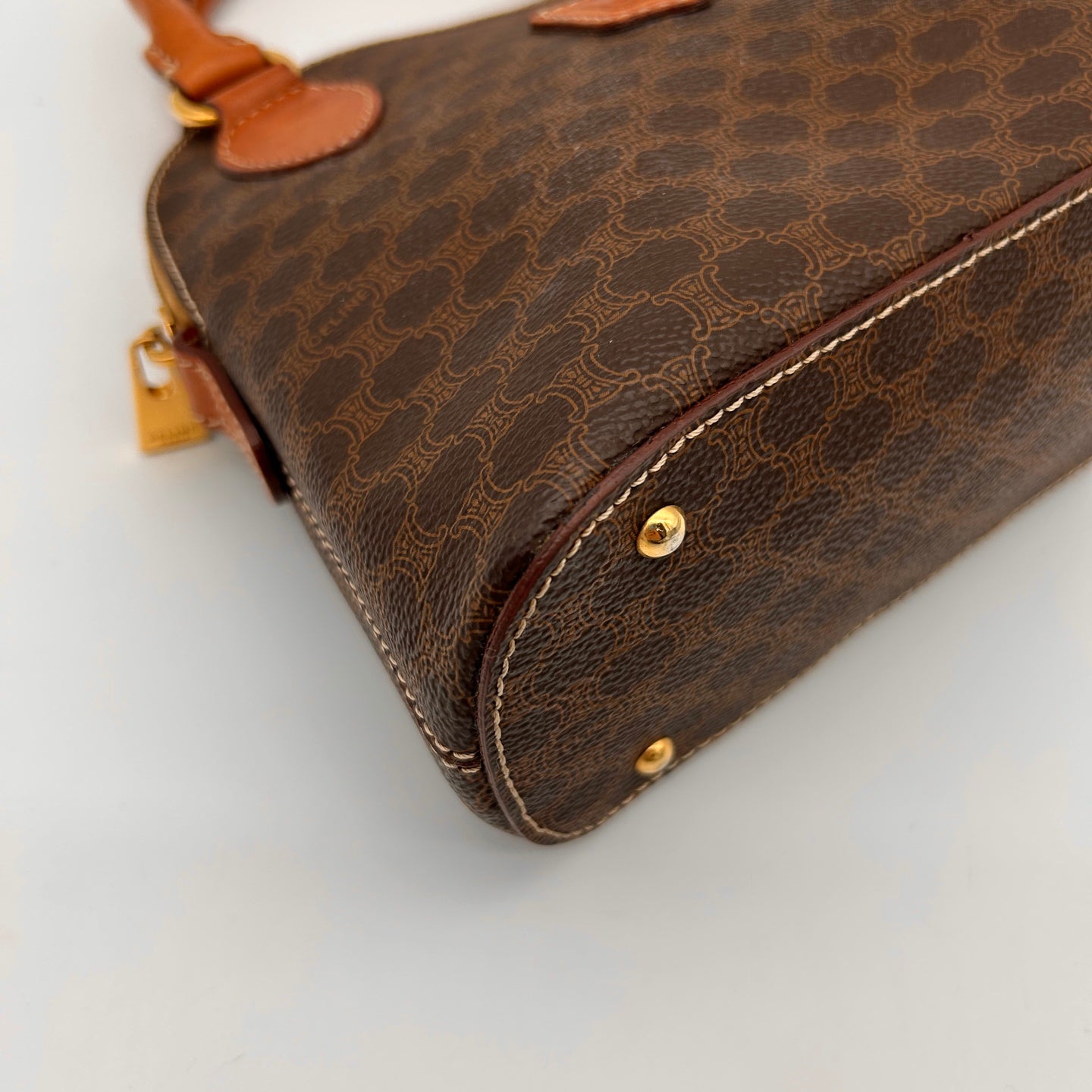 Celine Small Brown Macadam Shell Handbag [Used]