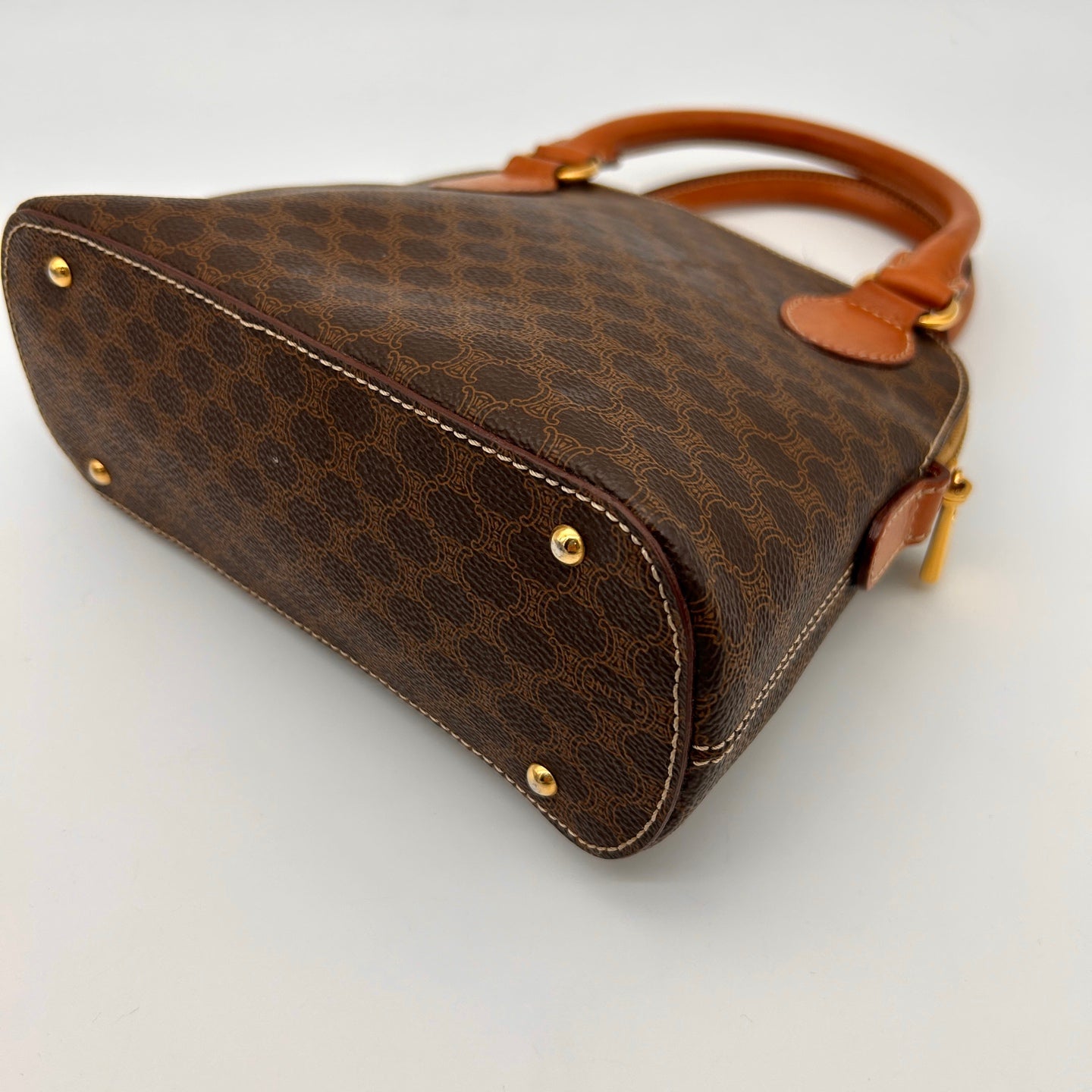 Celine Small Brown Macadam Shell Handbag [Used]