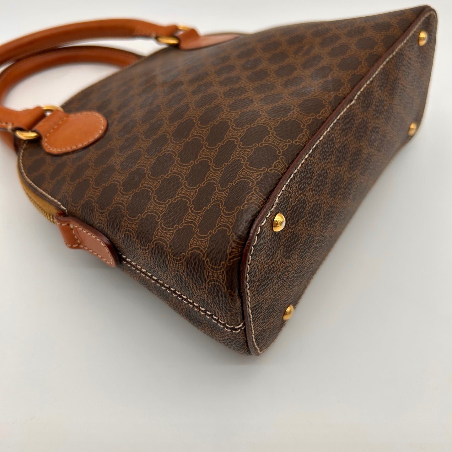 Celine Small Brown Macadam Shell Handbag [Used]