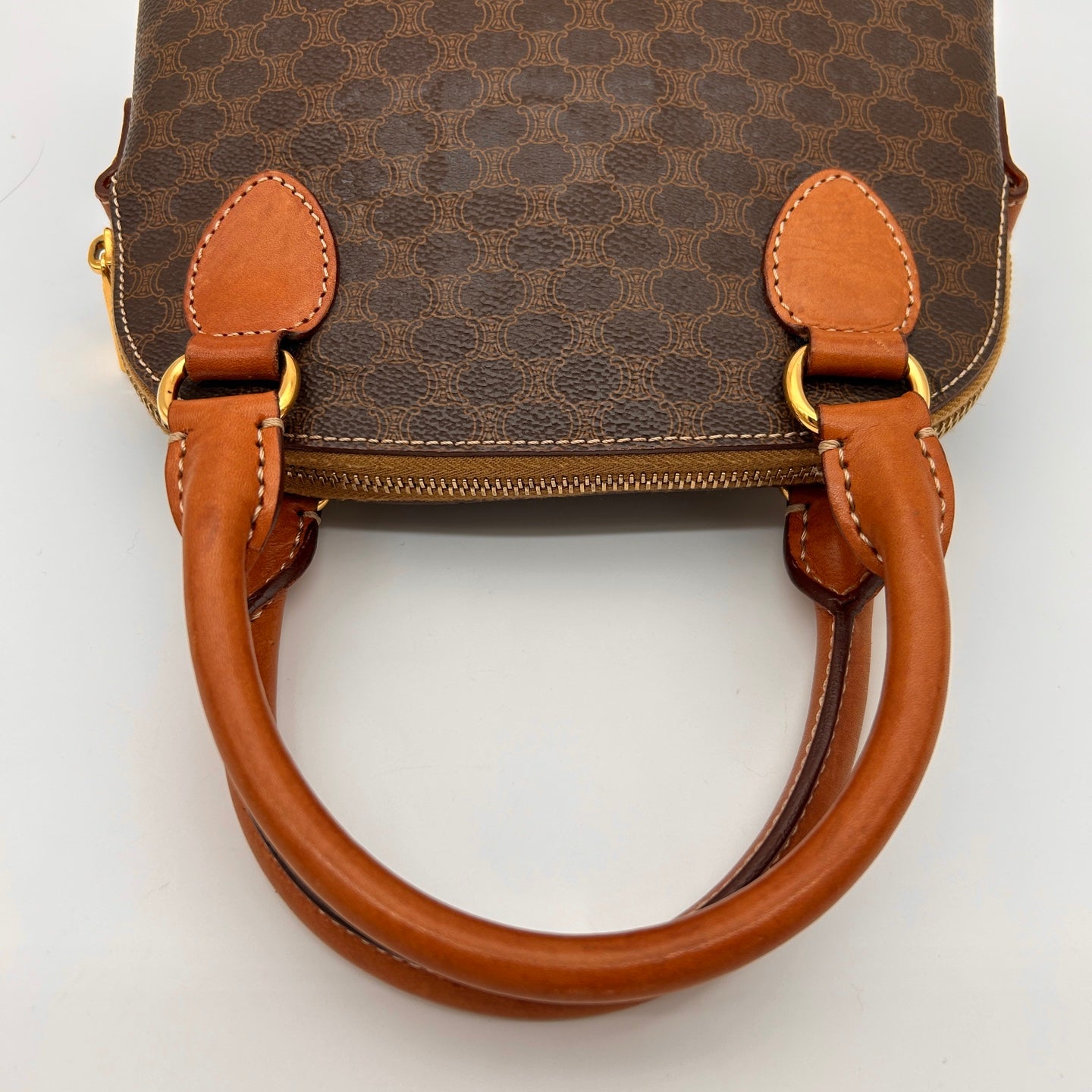 Celine Small Brown Macadam Shell Handbag [Used]