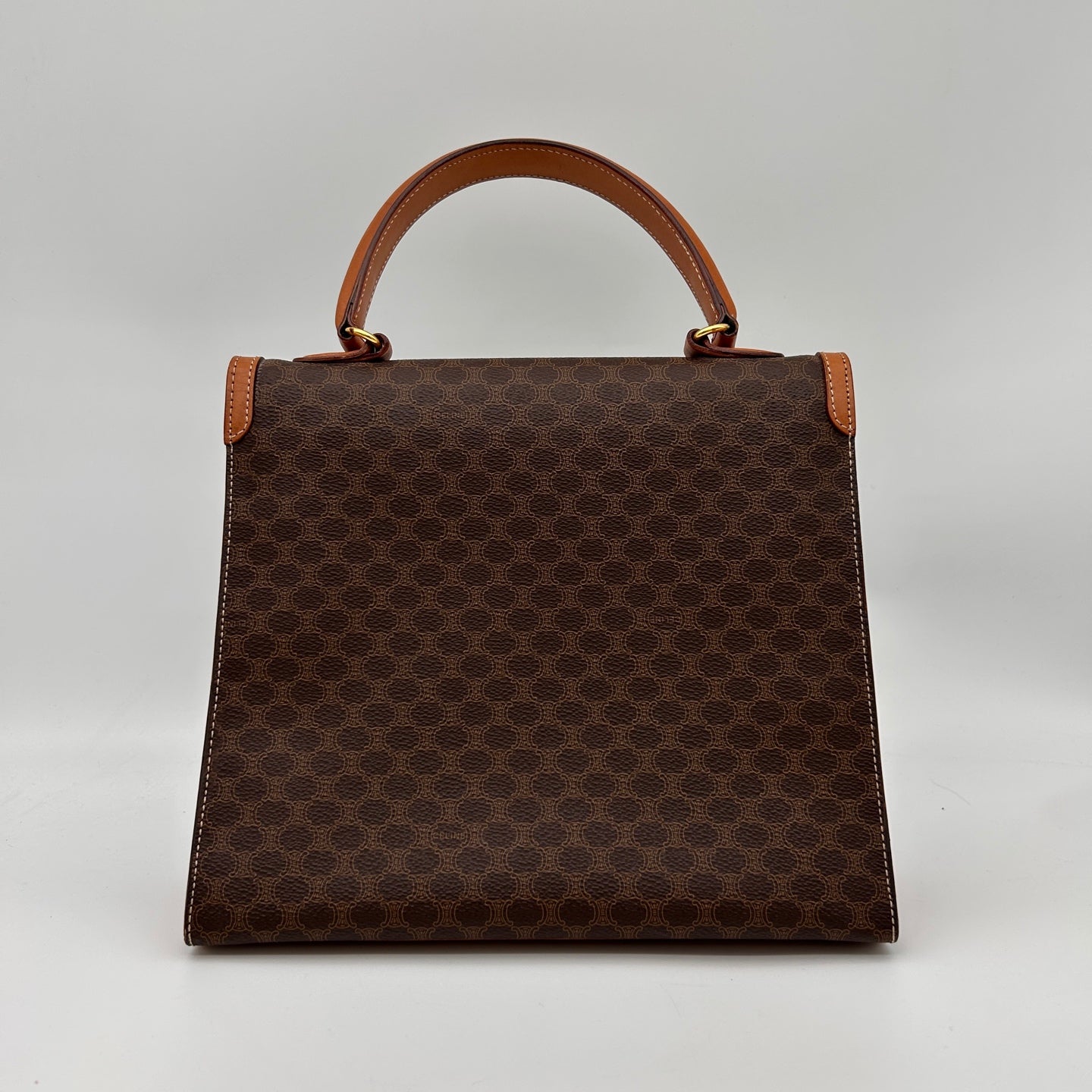 Celine Brown Macadam Pocket Watch Chain Kelly Handbag [Used]