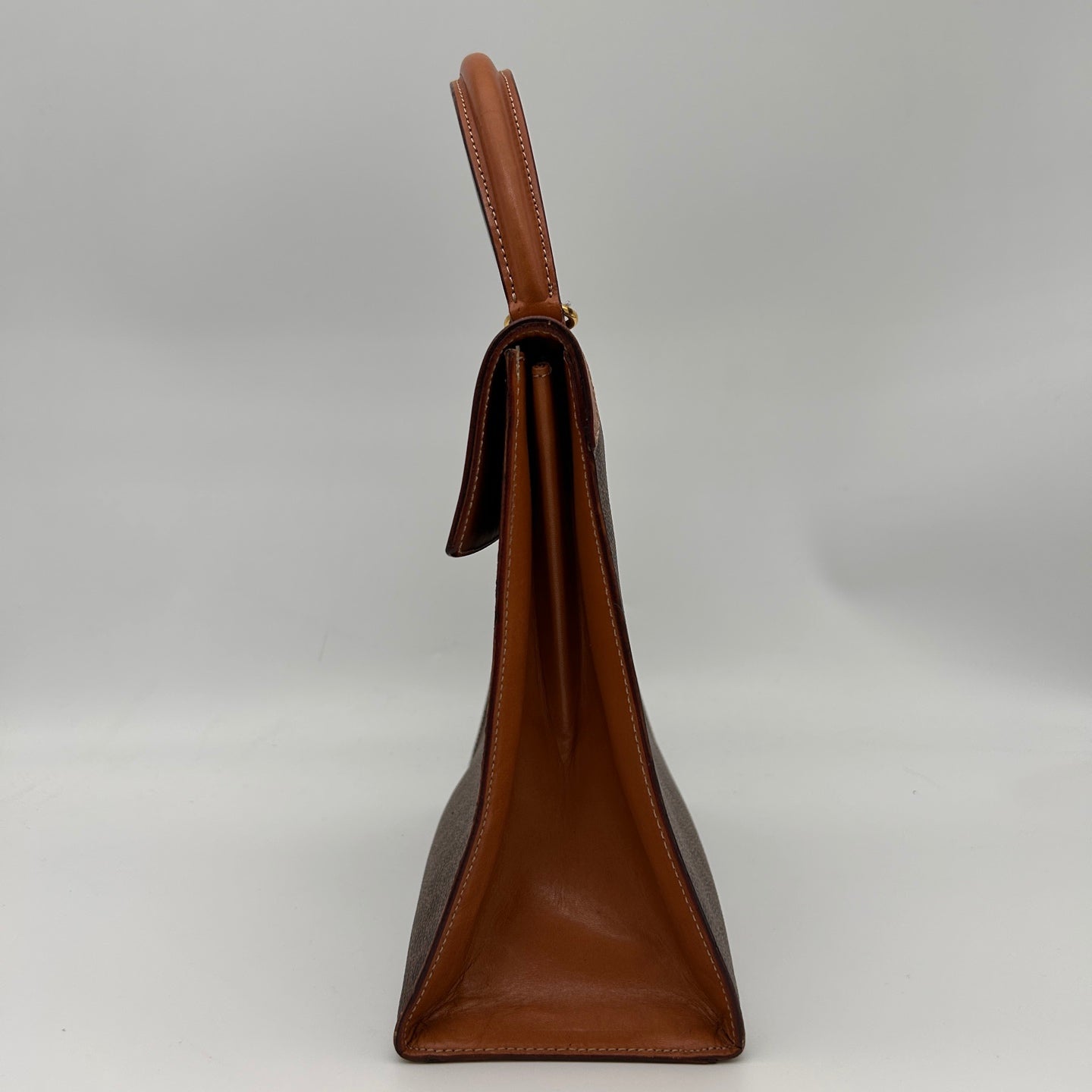 Celine Brown Macadam Pocket Watch Chain Kelly Handbag [Used]