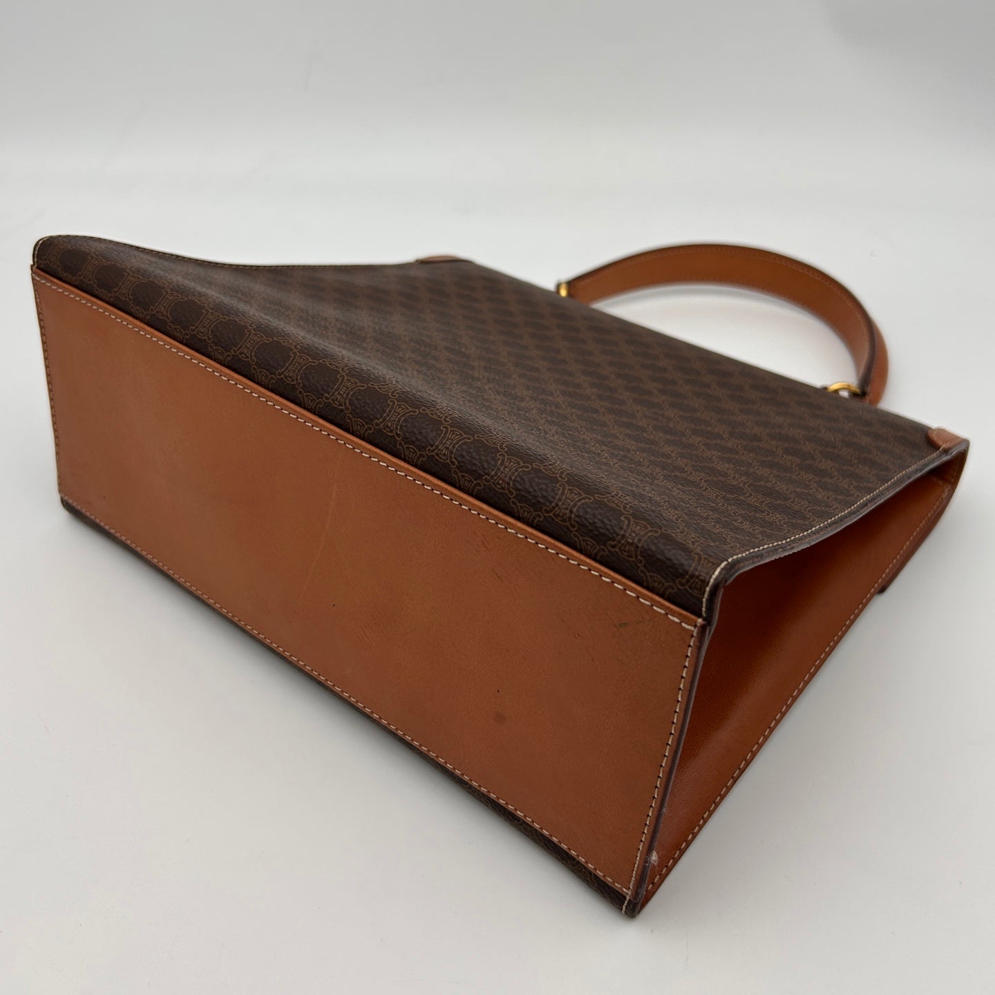 Celine Brown Macadam Pocket Watch Chain Kelly Handbag [Used]