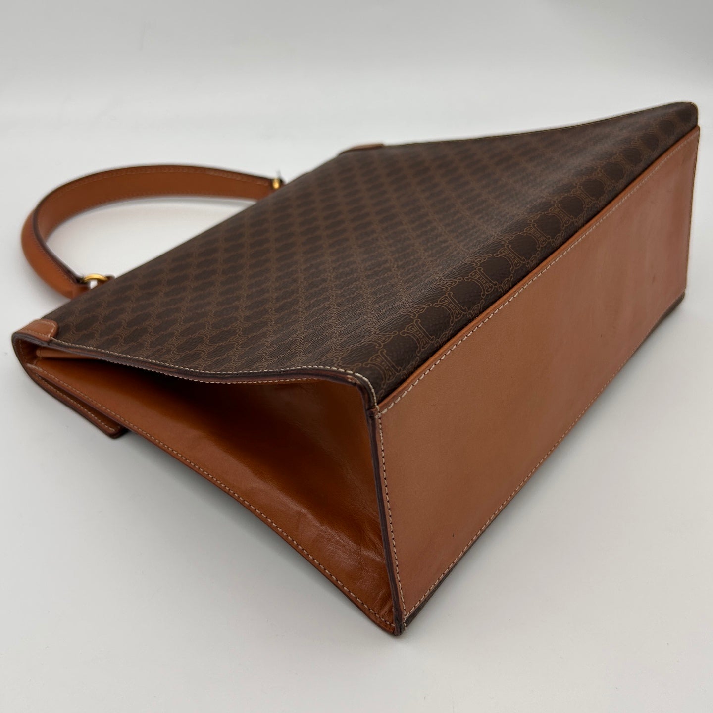 Celine Brown Macadam Pocket Watch Chain Kelly Handbag [Used]