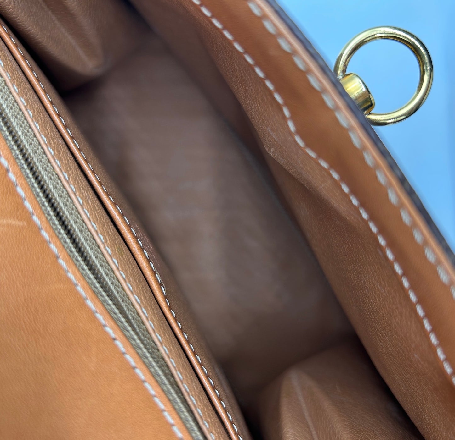 Celine Brown Macadam Pocket Watch Chain Kelly Handbag [Used]