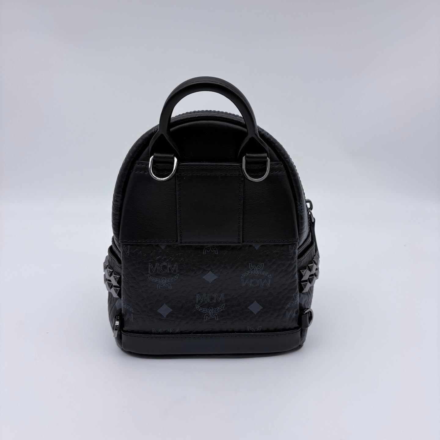 MCM Black Visetos Mini Studded Backpack [Used]