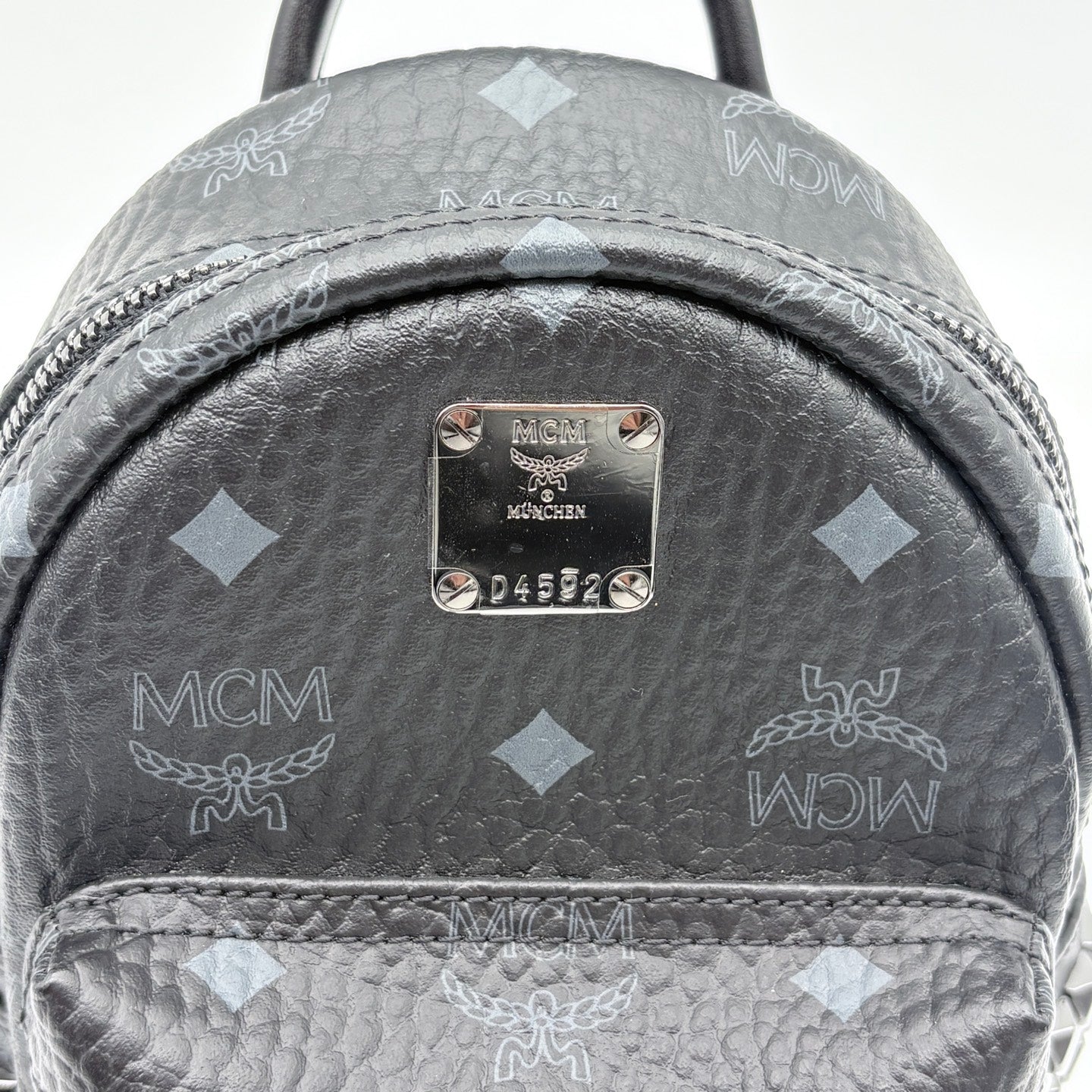 MCM Black Visetos Mini Studded Backpack [Used]
