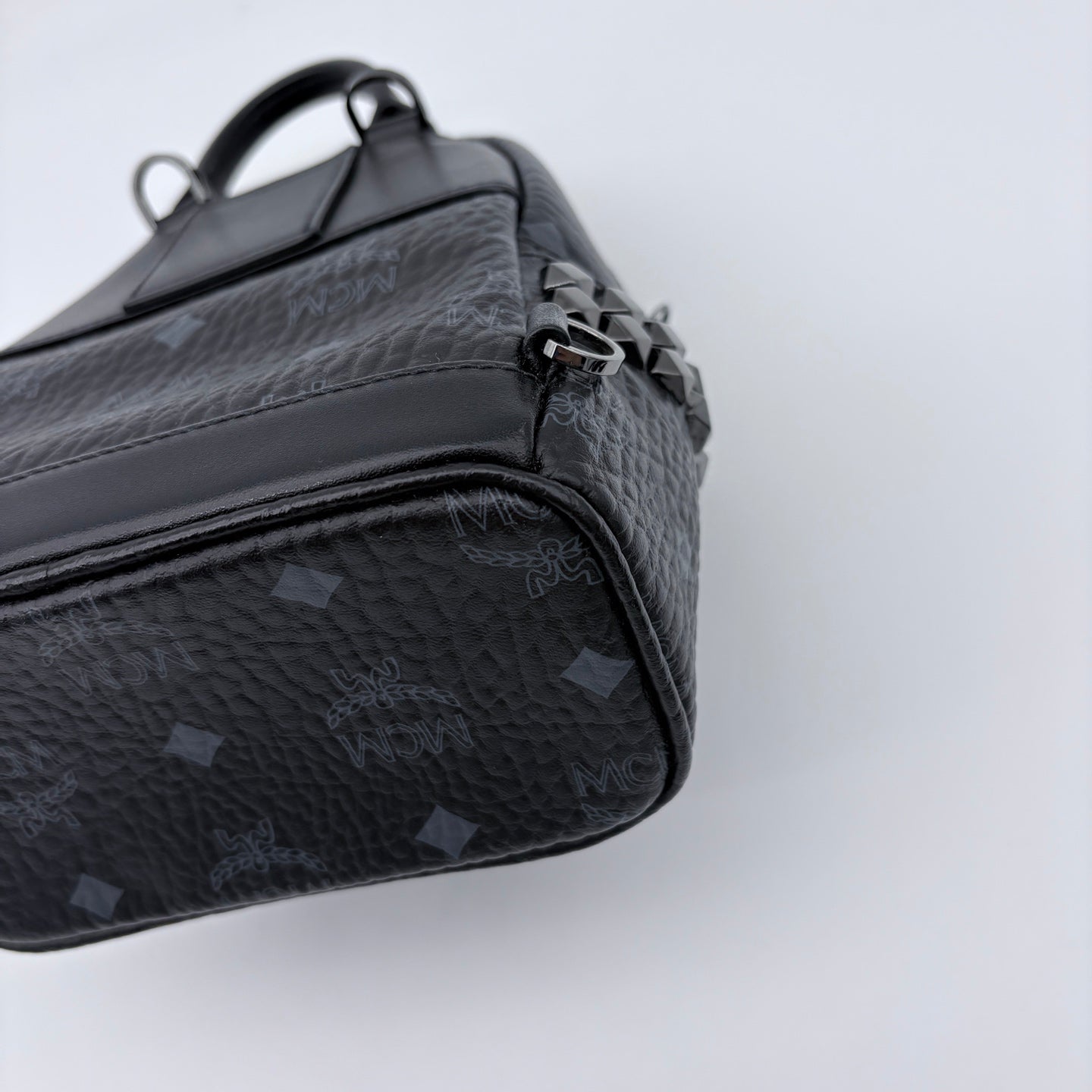 MCM Black Visetos Mini Studded Backpack [Used]