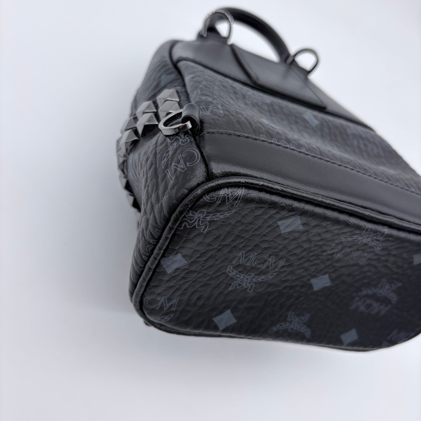 MCM Black Visetos Mini Studded Backpack [Used]