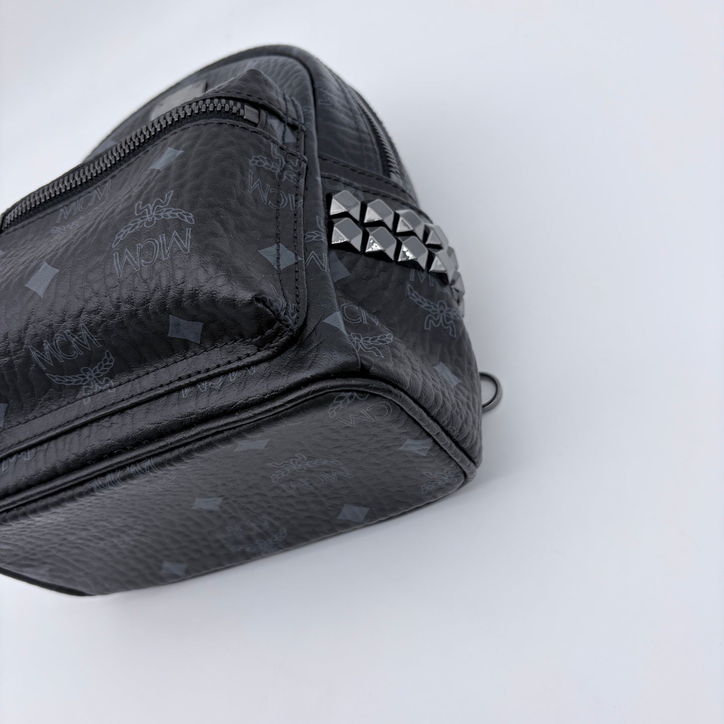 MCM Black Visetos Mini Studded Backpack [Used]