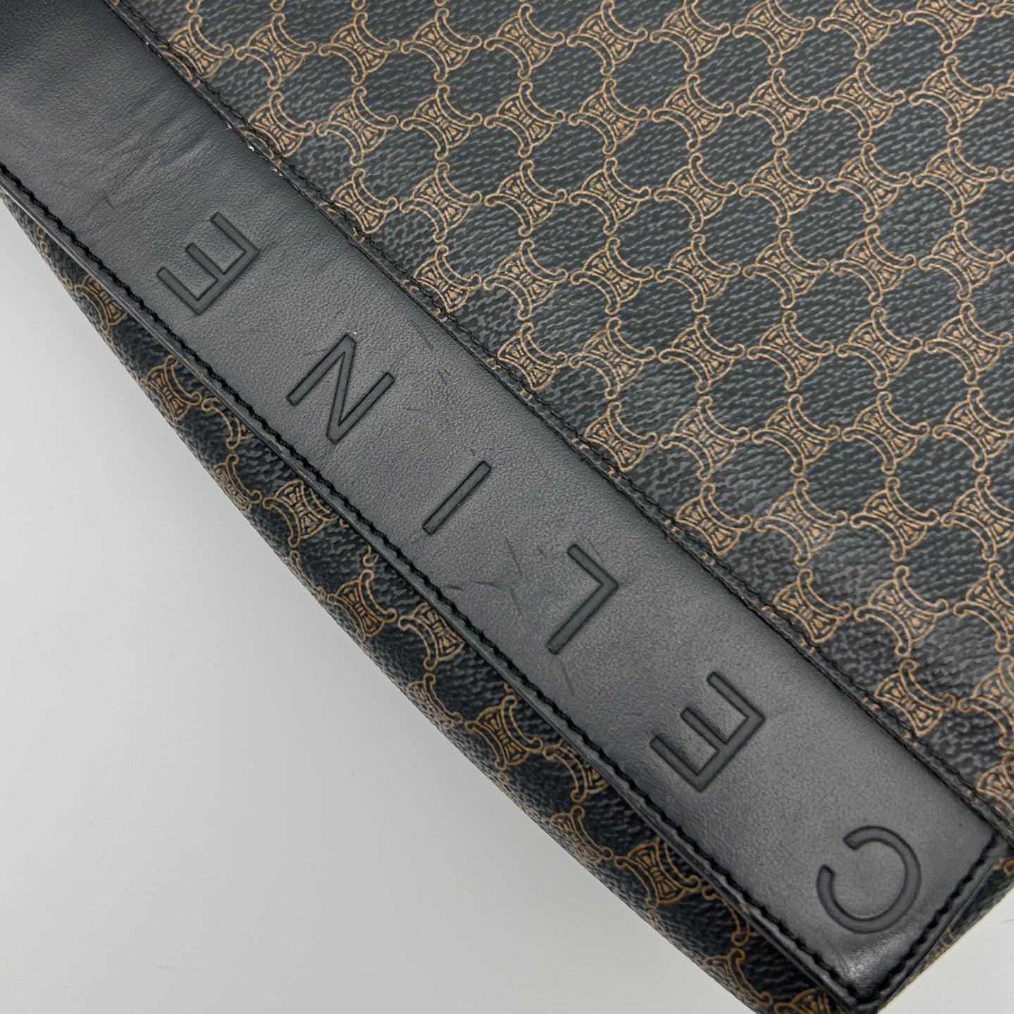 Celine Black Macadam One-Piece Handle Tote Handbag [Used]