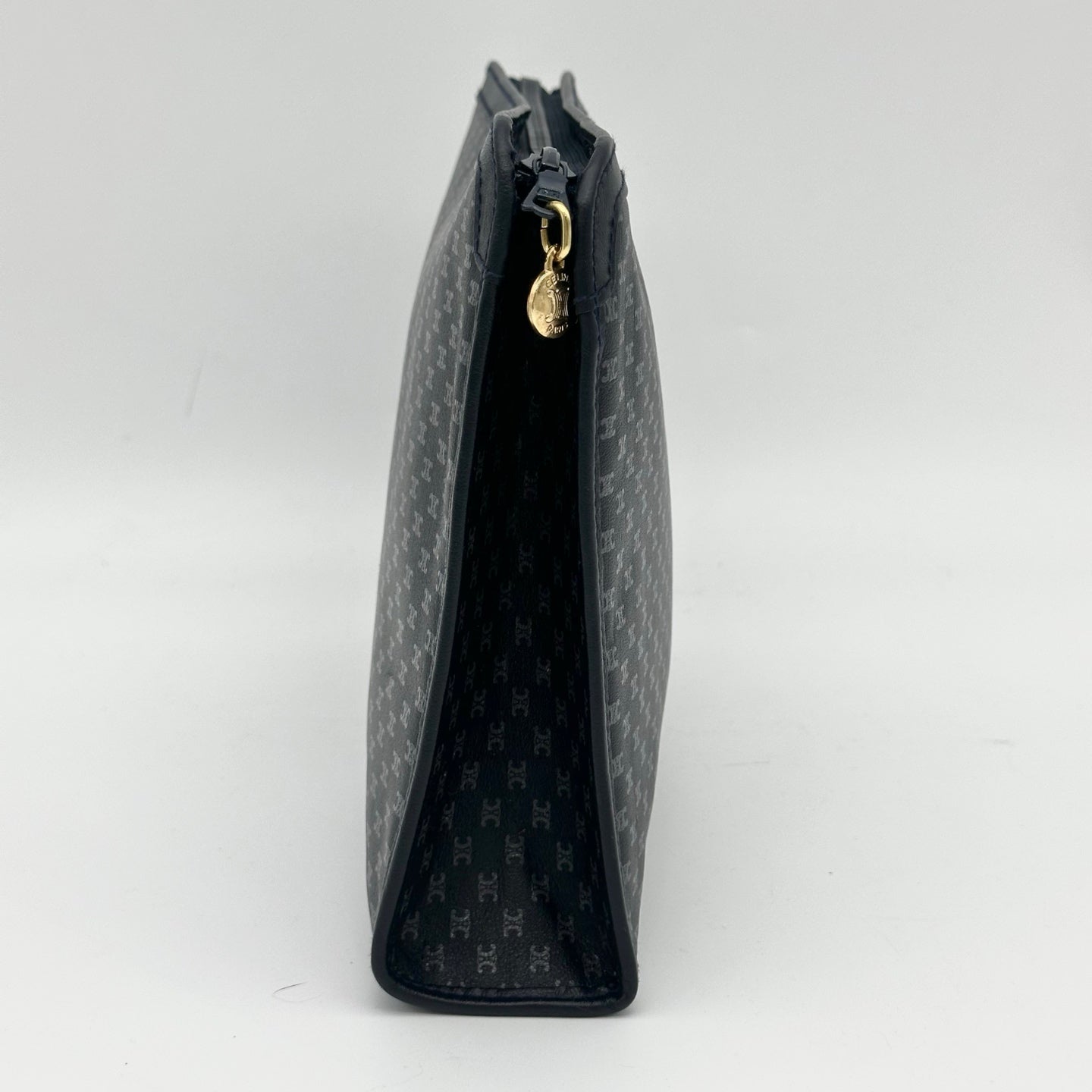 Celine Blue & Black Triomphe Monogram Clutch Bag [Used]