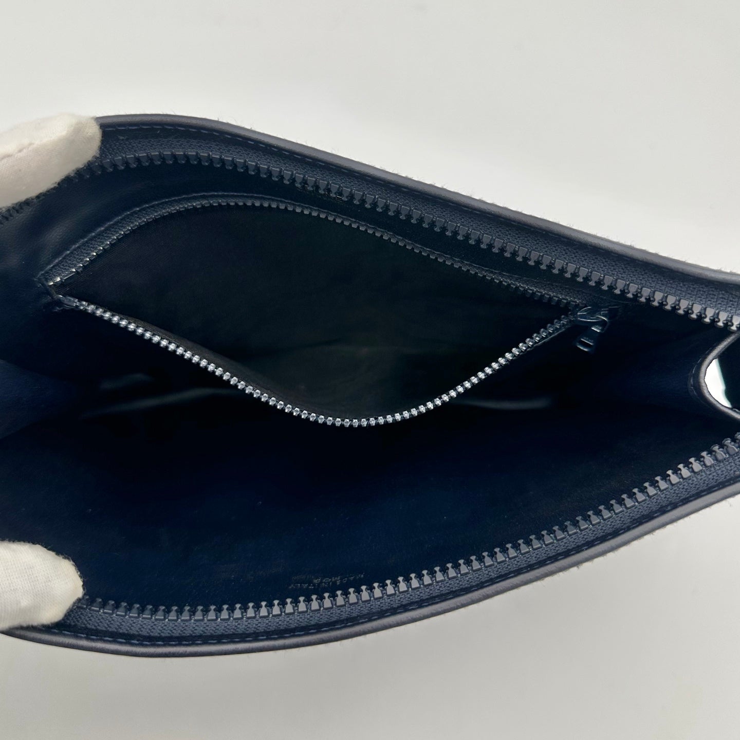 Celine Blue & Black Triomphe Monogram Clutch Bag [Used]