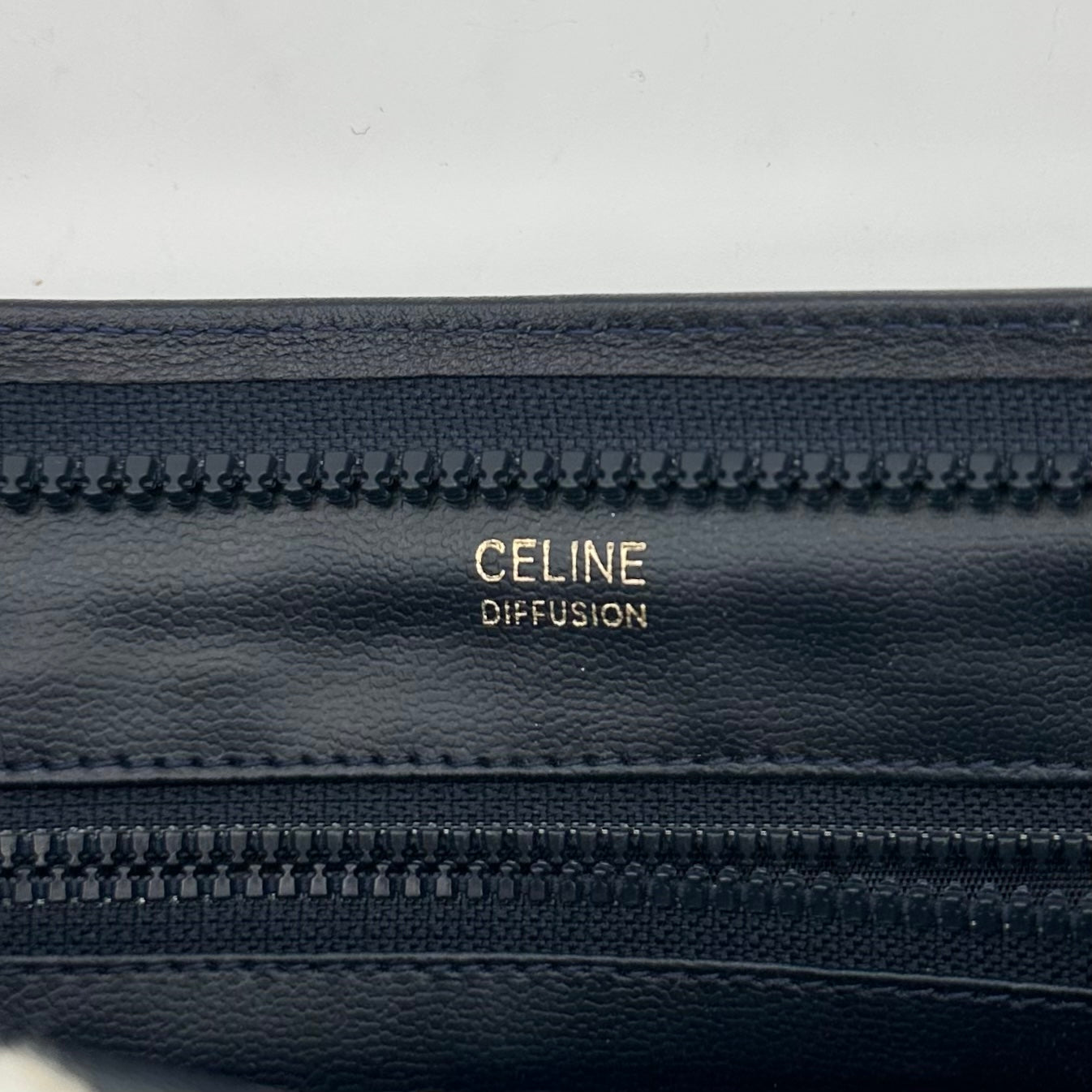 Celine Blue & Black Triomphe Monogram Clutch Bag [Used]
