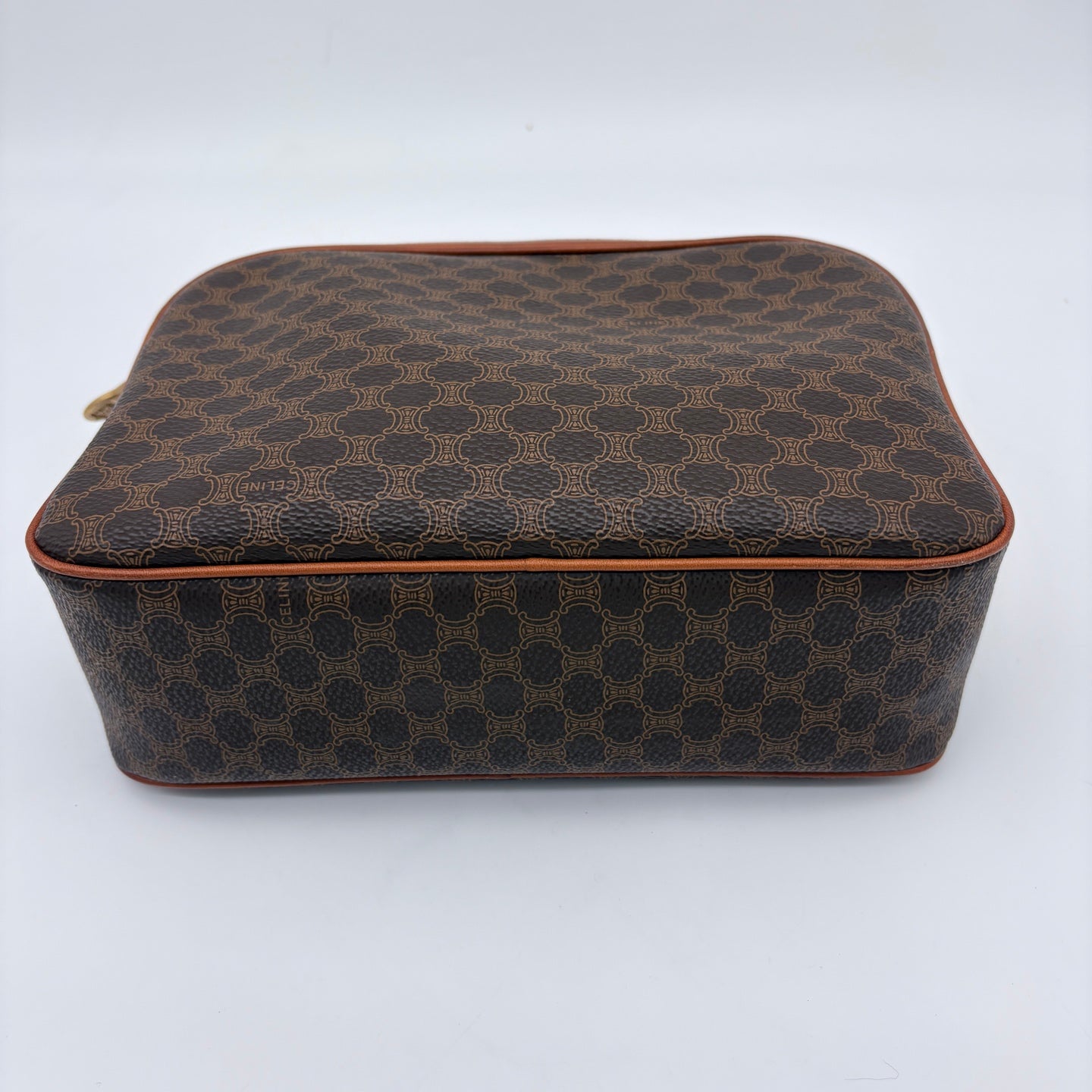 Celine Brown Macadam Camera Crossbody Bag with Gold Clasp [Used]