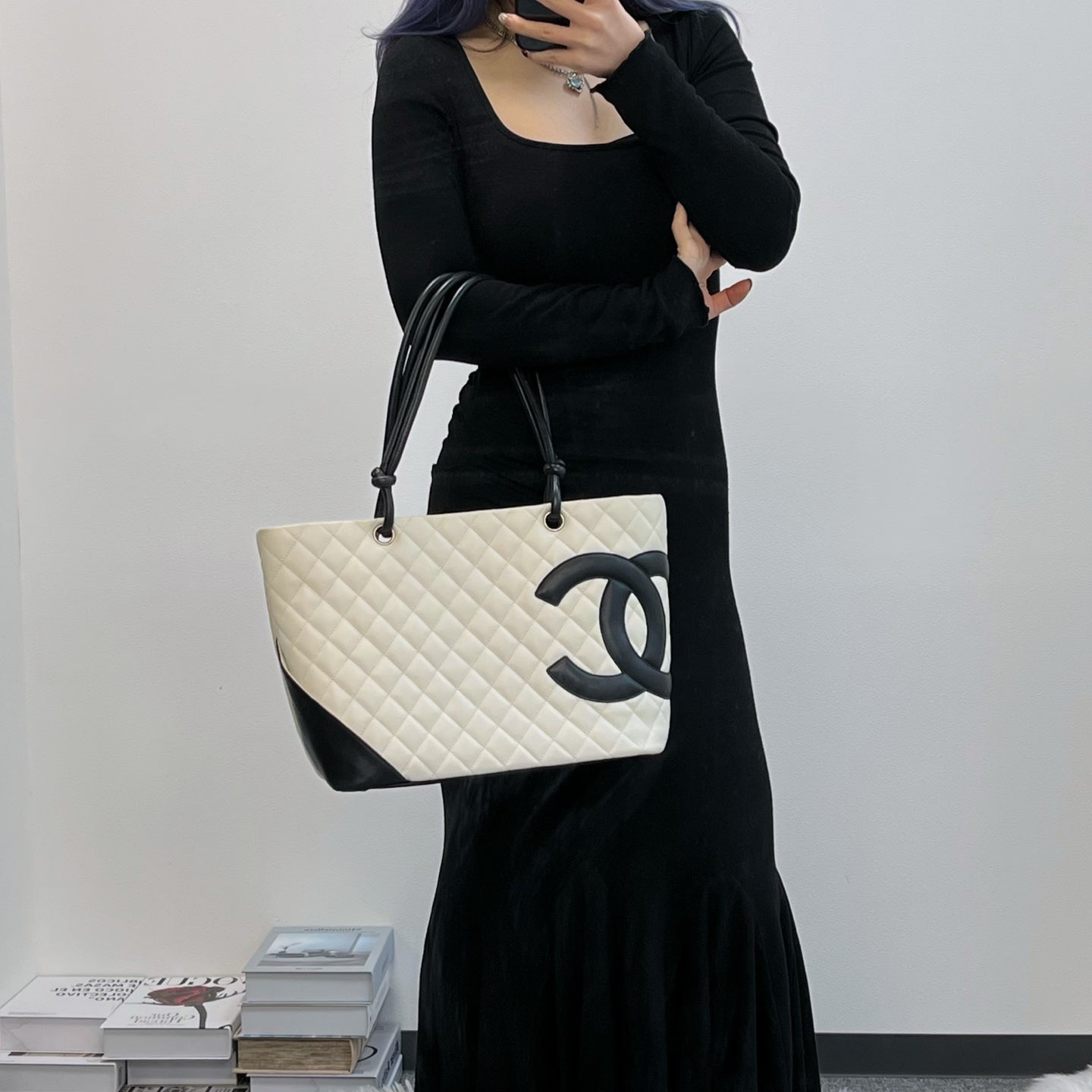 Chanel Calfskin Cambon Bucket Tote Bag Large [Used]