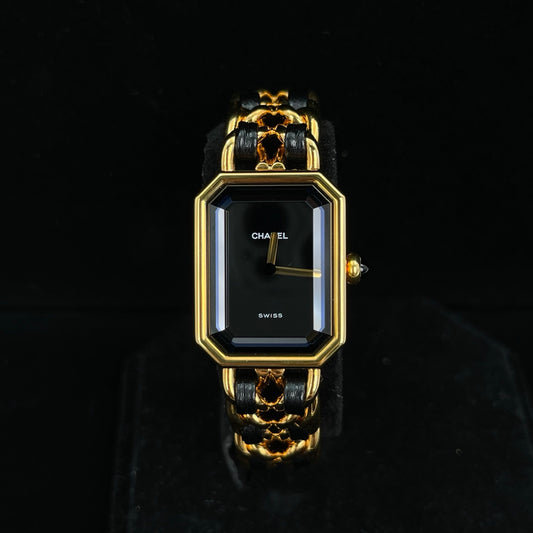 Chanel Première Black and Gold M Size Watch [Used]