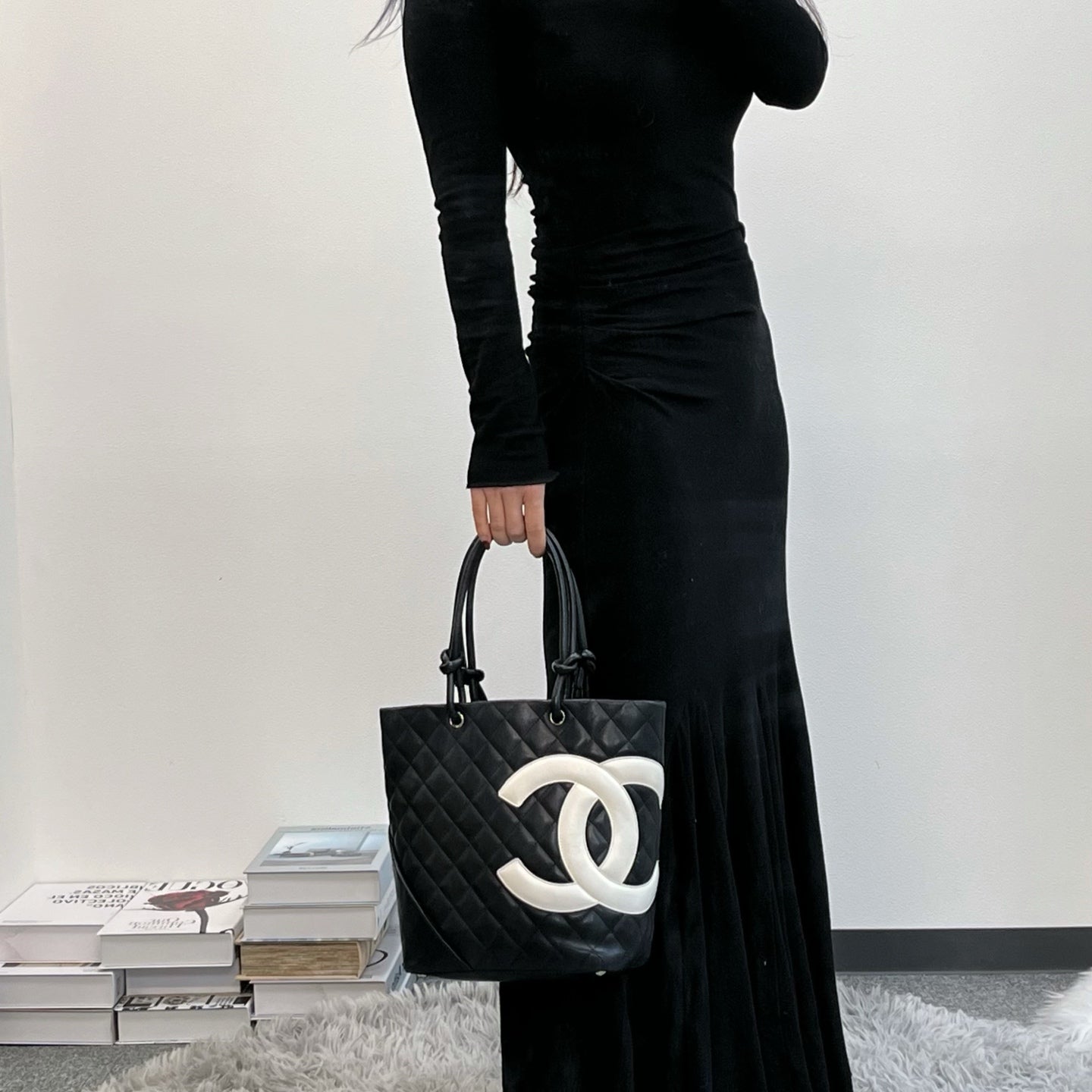 Chanel Calfskin Cambon Bucket Tote Bag Small [Used]