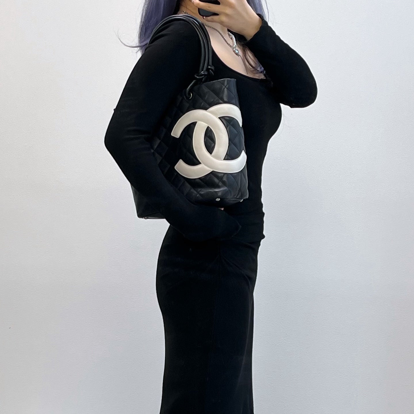 Chanel Calfskin Cambon Bucket Tote Bag Small [Used]