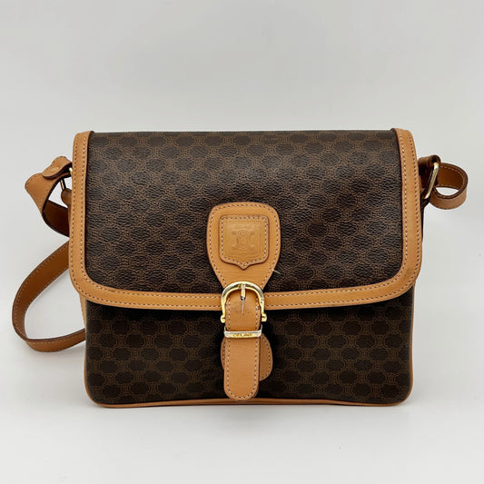 Celine Brown Macadam Saddle Shoulder Bag [Used]