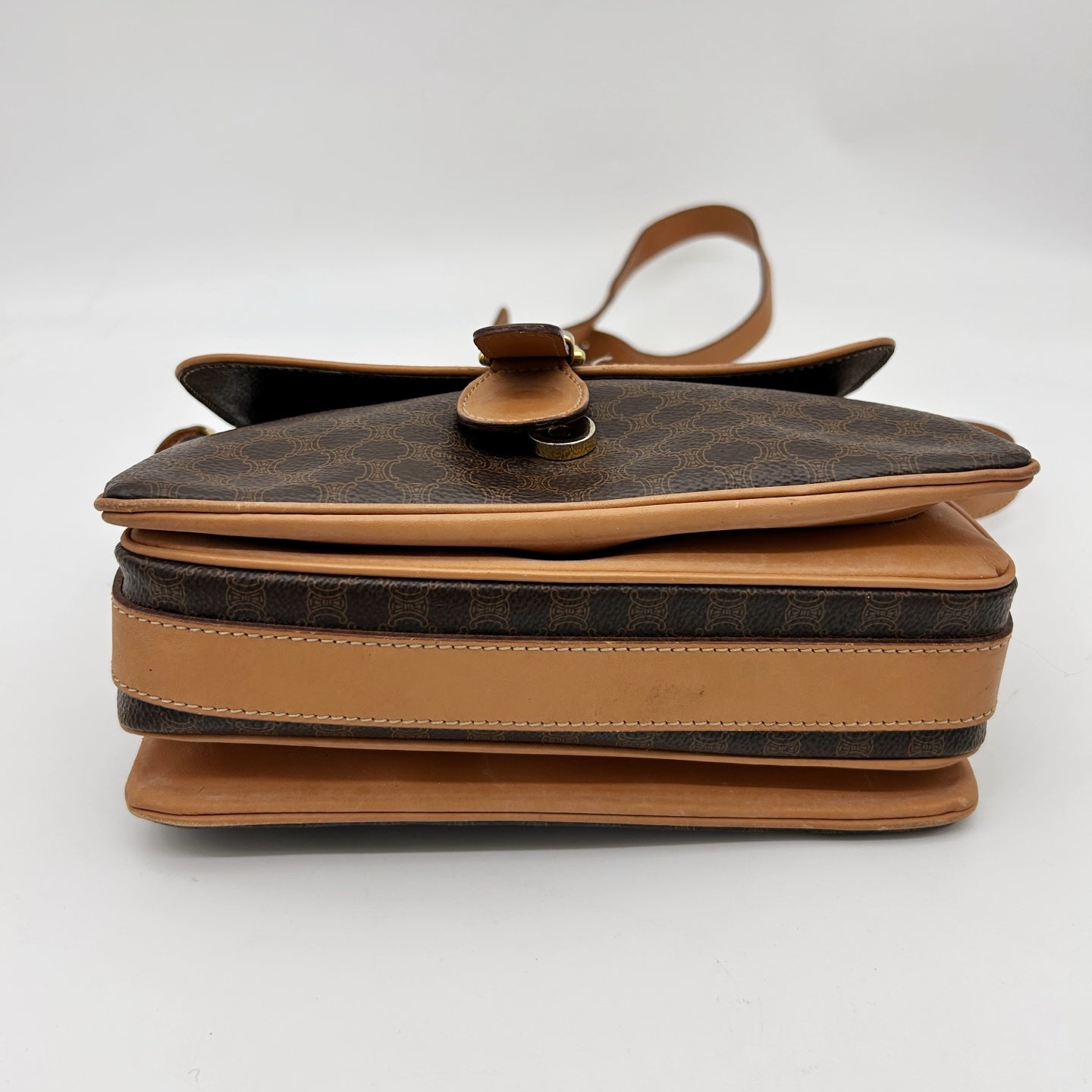 Celine Brown Macadam Saddle Shoulder Bag [Used]