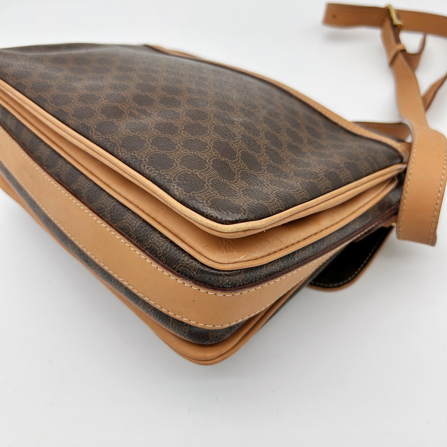 Celine Brown Macadam Saddle Shoulder Bag [Used]