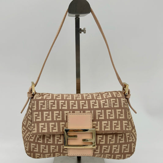 Fendi Pink Mini Baguette Canvas Shoulder Bag [Used]