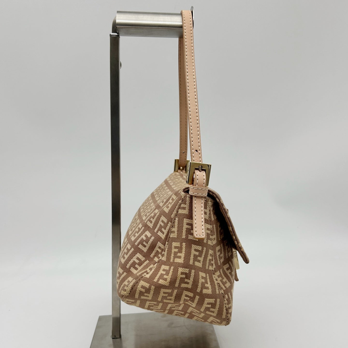 Fendi Pink Mini Baguette Canvas Shoulder Bag [Used]