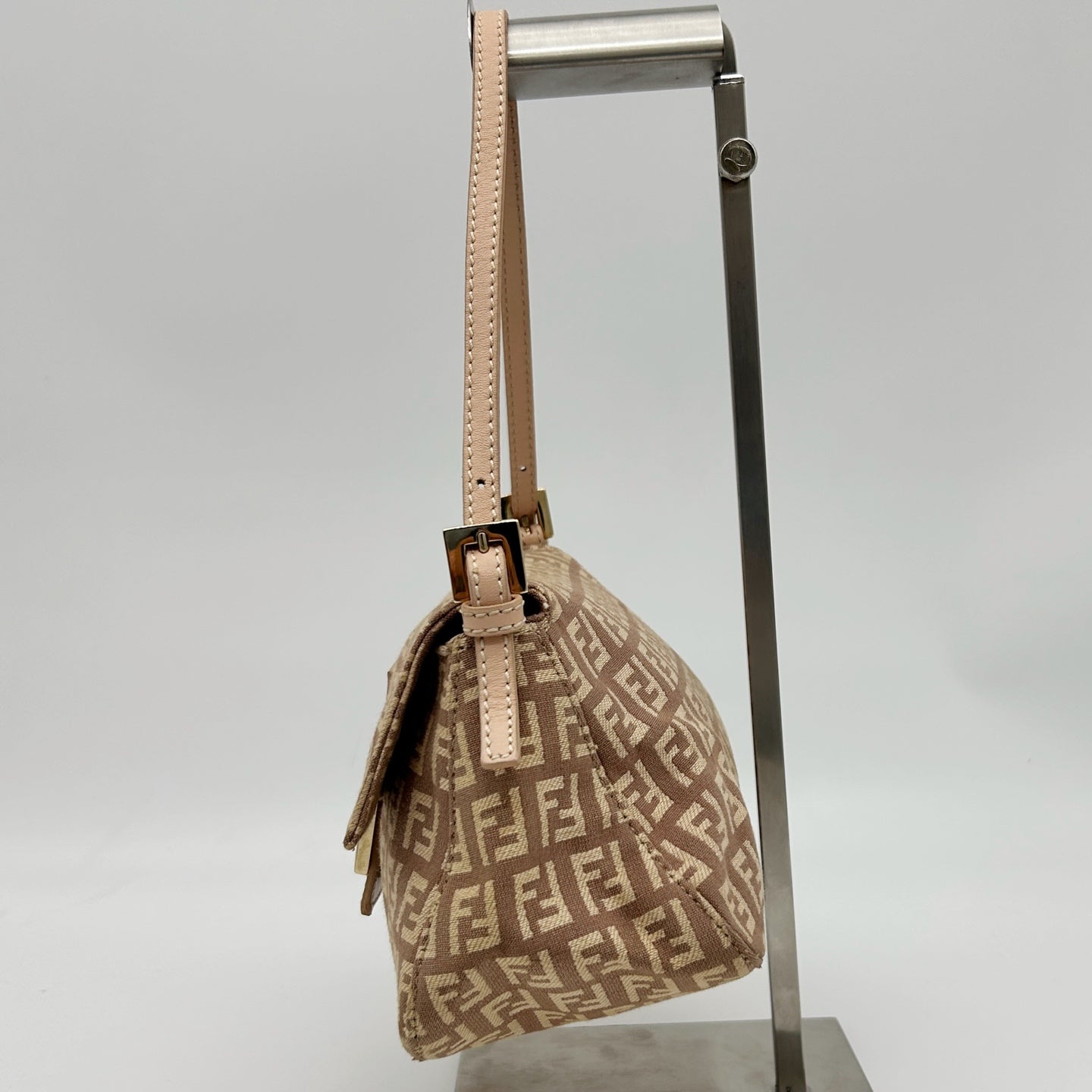 Fendi Pink Mini Baguette Canvas Shoulder Bag [Used]